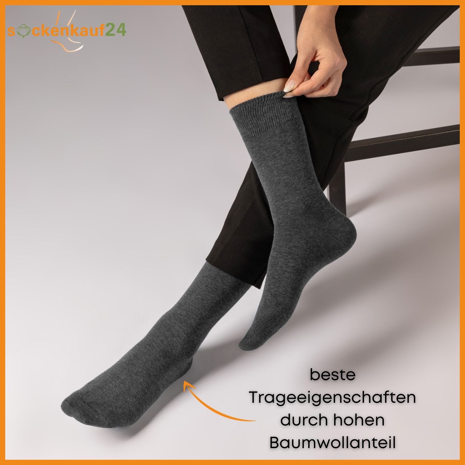 sockenkauf24 Basicsocken 6 oder 12 Paar Socken Damen & Herren Business Socken Baumwolle (Graumix, 6-Paar, 47-50) Komfortbund atmungsaktiv - Basicline 70203