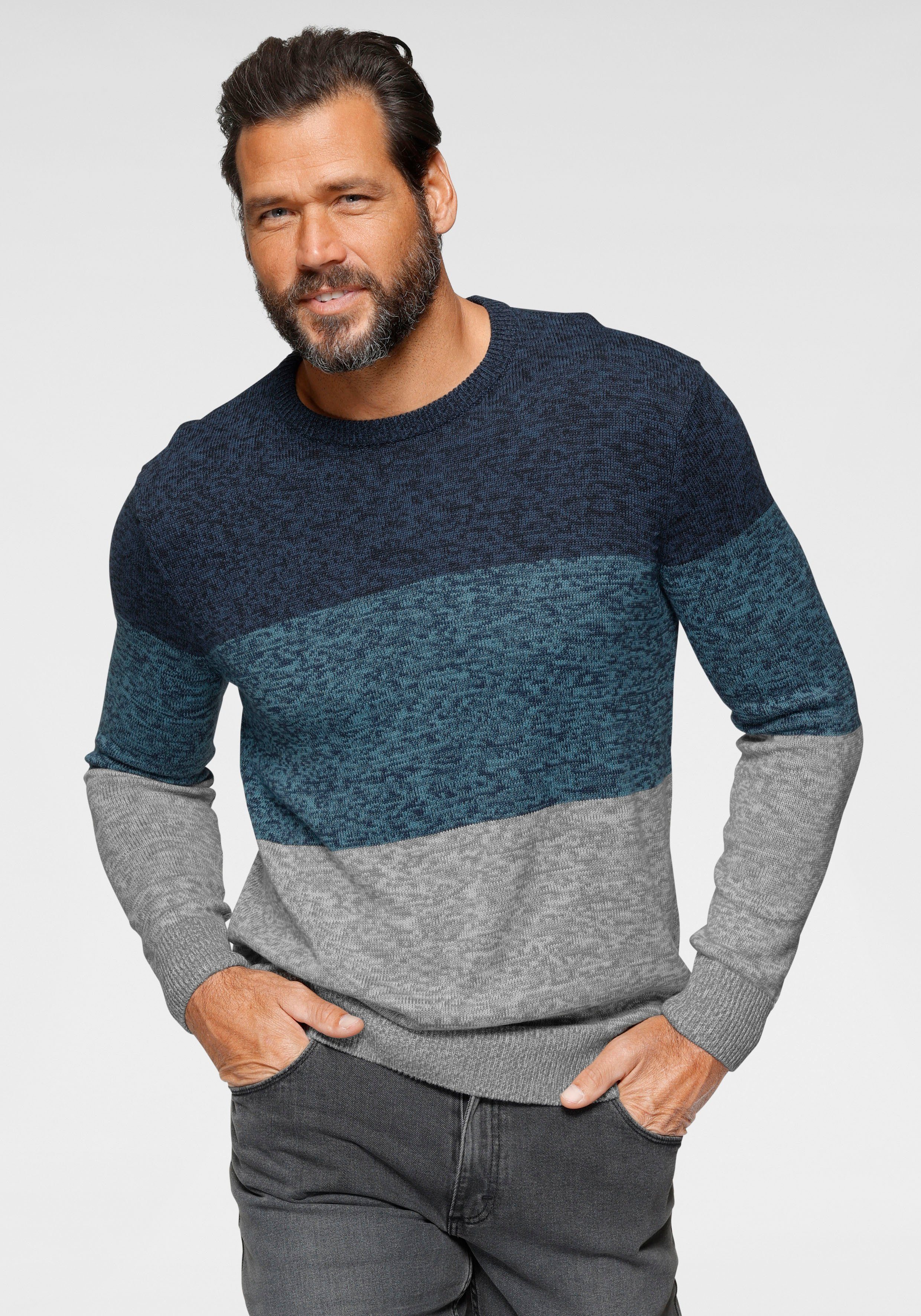 Man's World Rundhalspullover Bis Größe 5 XL mehrfarbig günstig online kaufen