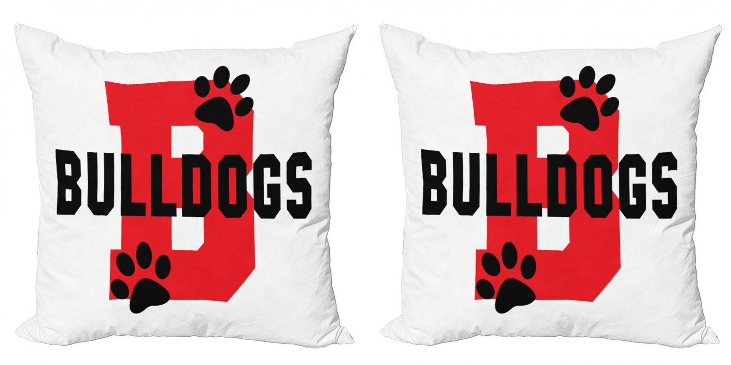 Bulldogge Tatzen-Druck-Motiv Doppelseitiger Kissenbezüge Modern Englische Abakuhaus Stück), (2 Digitaldruck, Accent