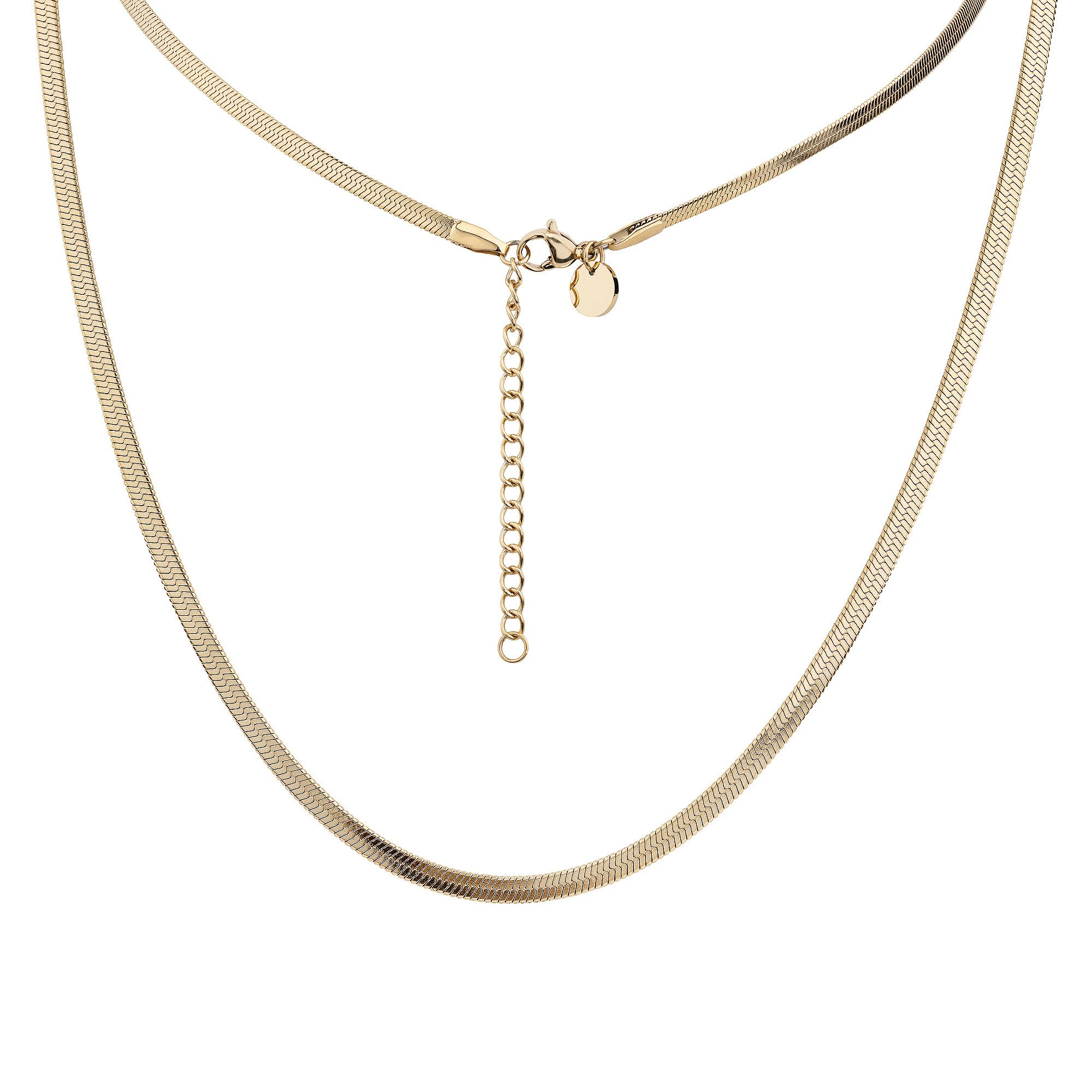 Kette ohne Anhänger Schmuck Geschenk Edelstahl Halsschmuck Halskette Heringbonekette