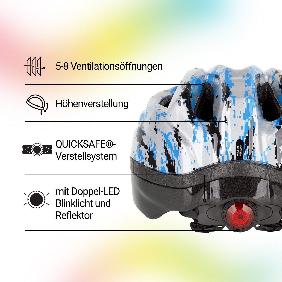 KED Kinderhelm Meggy II K-Star, Mit Integriertem LED Licht Belüftungssystem Insektenschutz