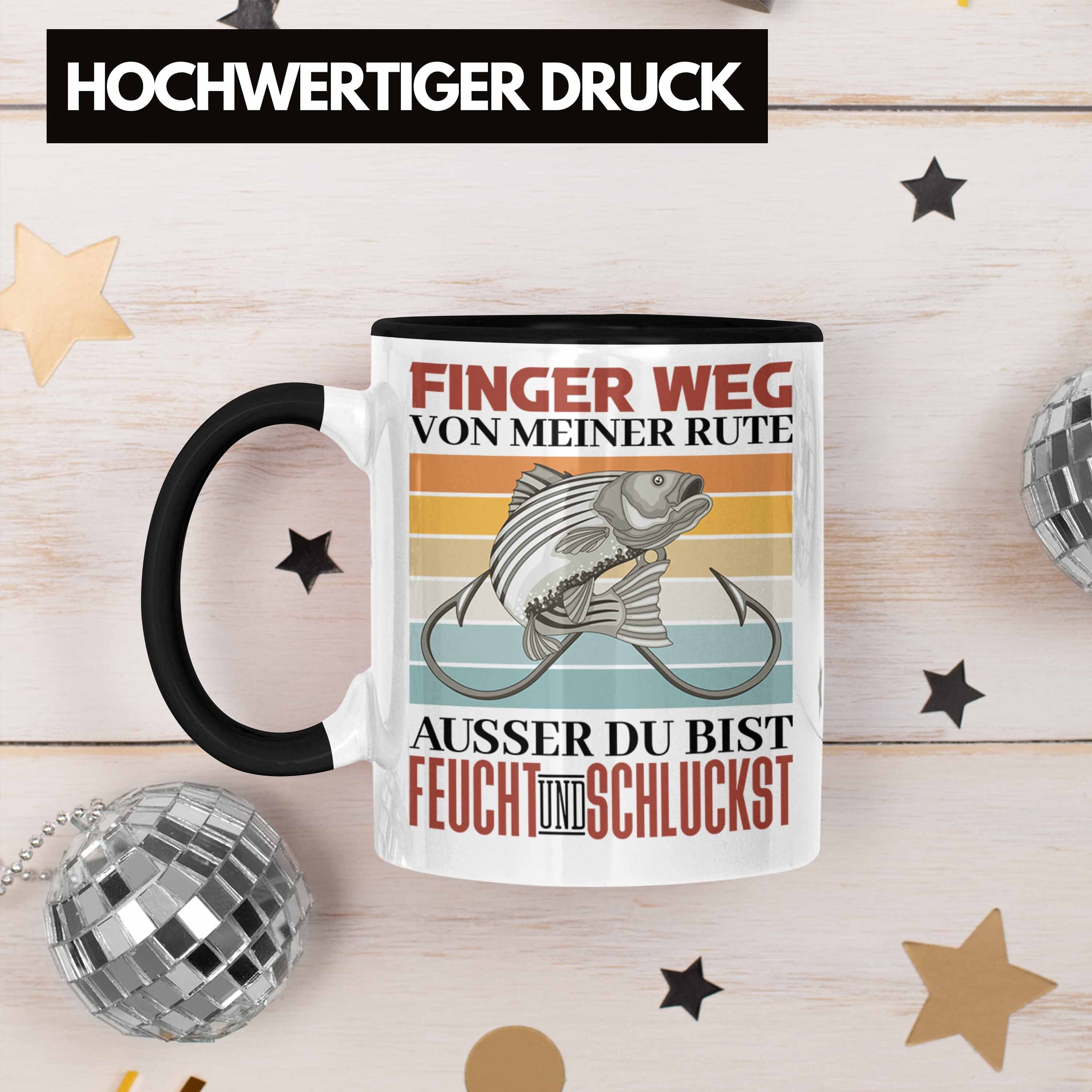Trendation Tasse Versauter Angler Spruch Geschenki Fischer Tasse Angeln Männer Schwarz Geschenk