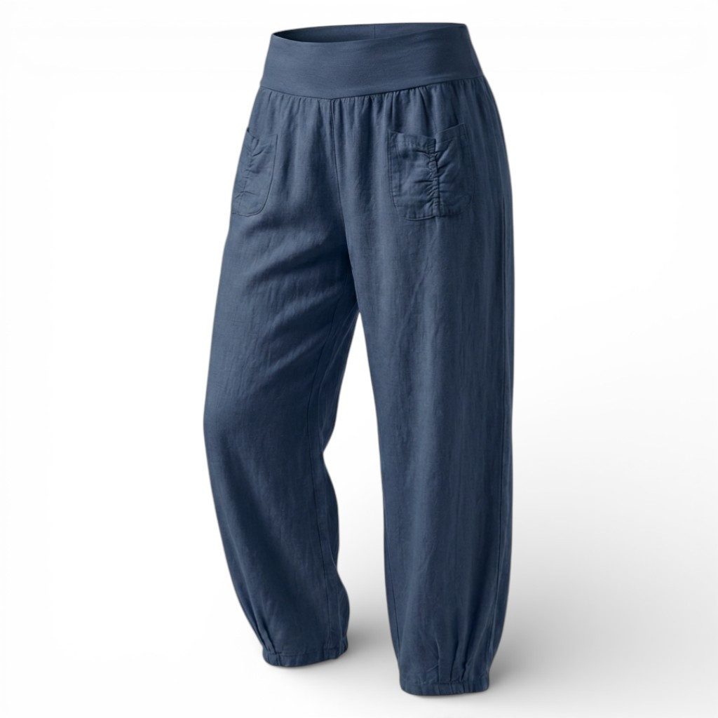 Leinenhose Sommerliche Leinen Pumphose luftig leichte Schlupfhose