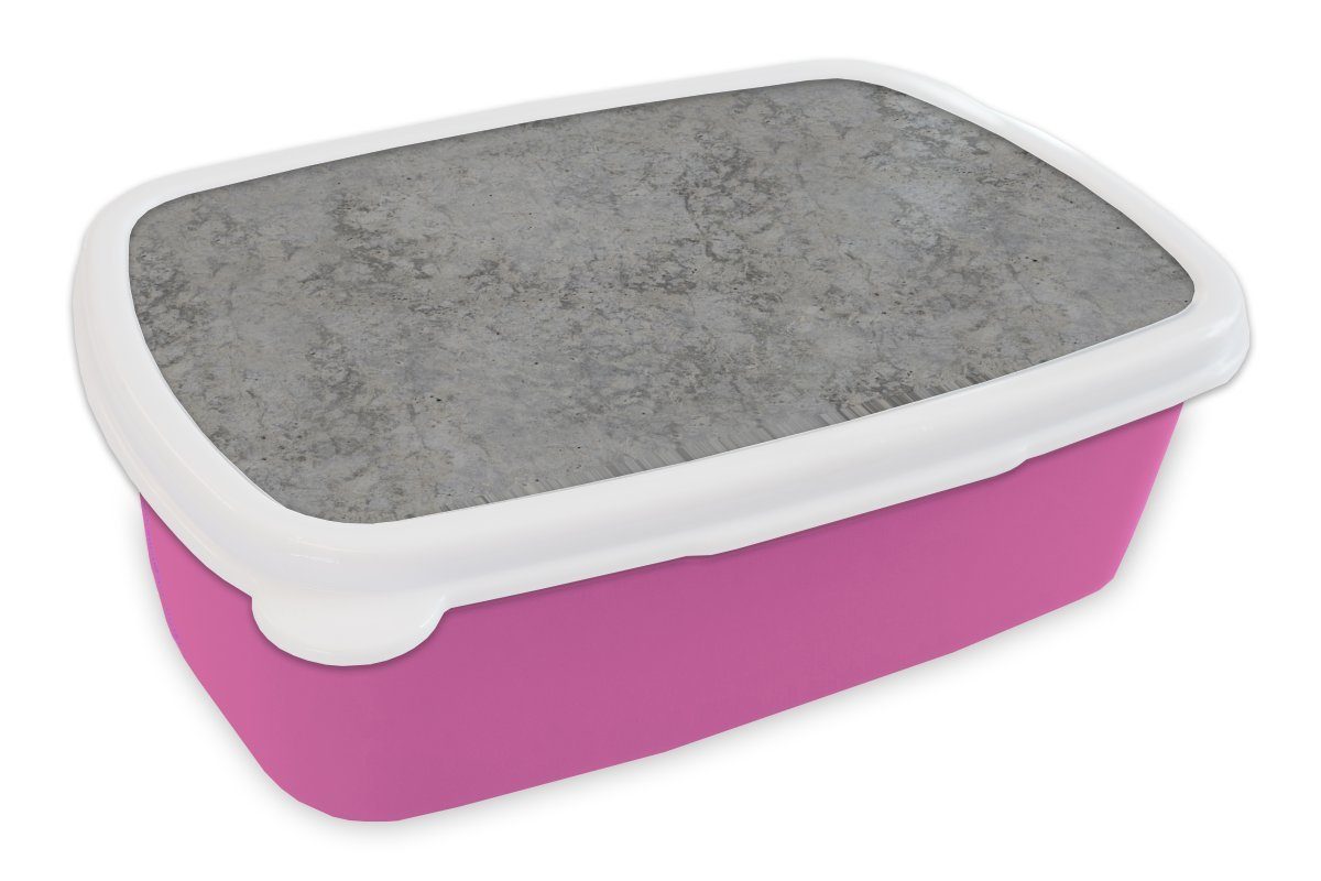 MuchoWow Lunchbox Industriell - Beton - Muster, Kunststoff, (2-tlg), Brotbox für Erwachsene, Brotdose Kinder, Snackbox, Mädchen, Kunststoff rosa