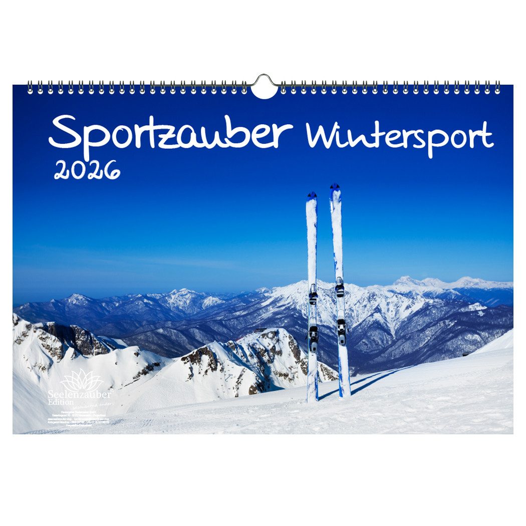 Seelenzauber Wandkalender Sportzauber Wintersport DIN A3 Kalender für 2026 Freizeit Sport Fit