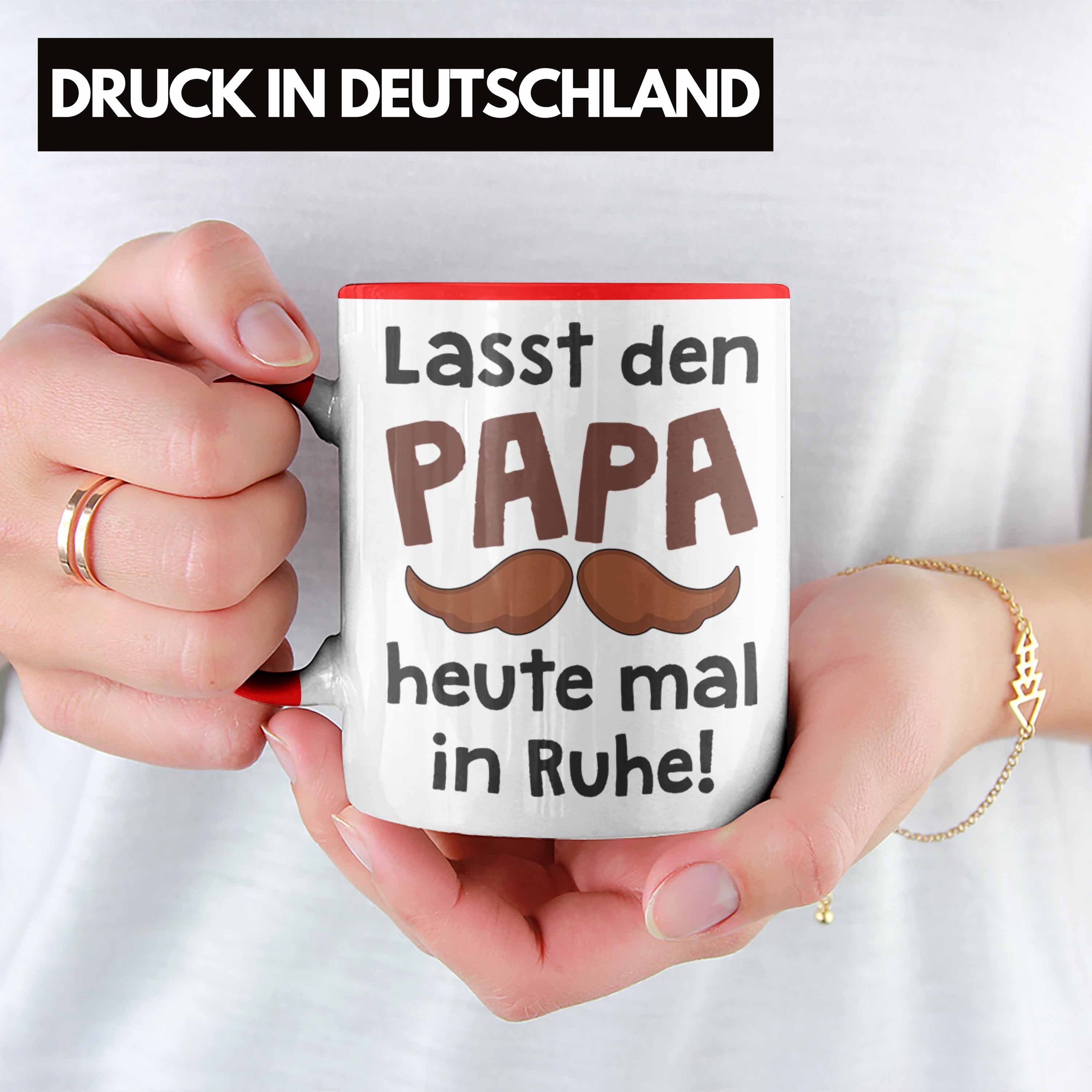 Trendation - Tasse Geschenk Trendation von Kaffeetasse Papa Spruch Tasse Papa Bester Sohn Vater Geschenk Rot mit Vatertag