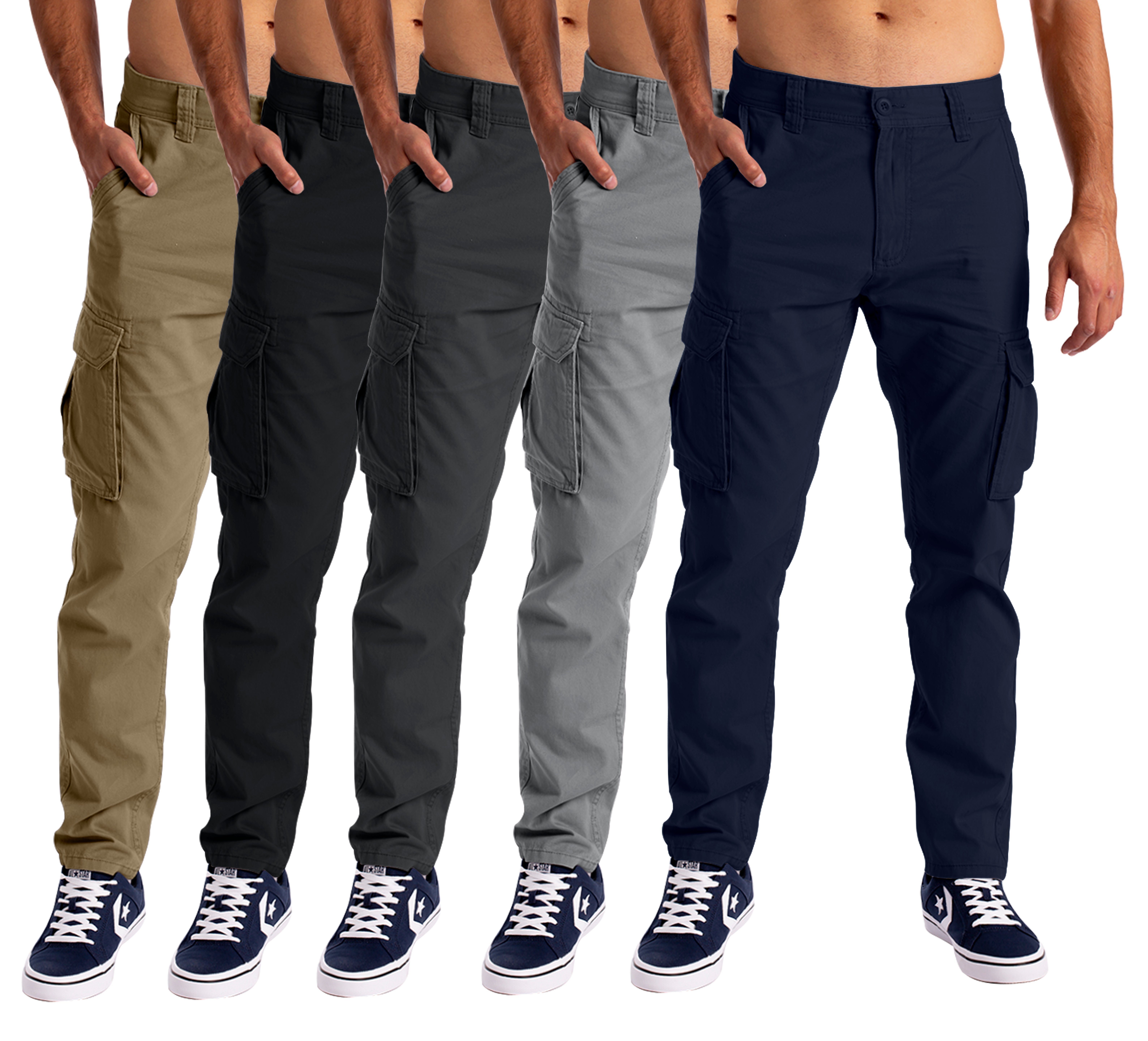 BlauerHafen Pantaloncini Cargo Uomo – 100% Cotone, Colore Army, 6 Tasche, Pratici E Resistenti