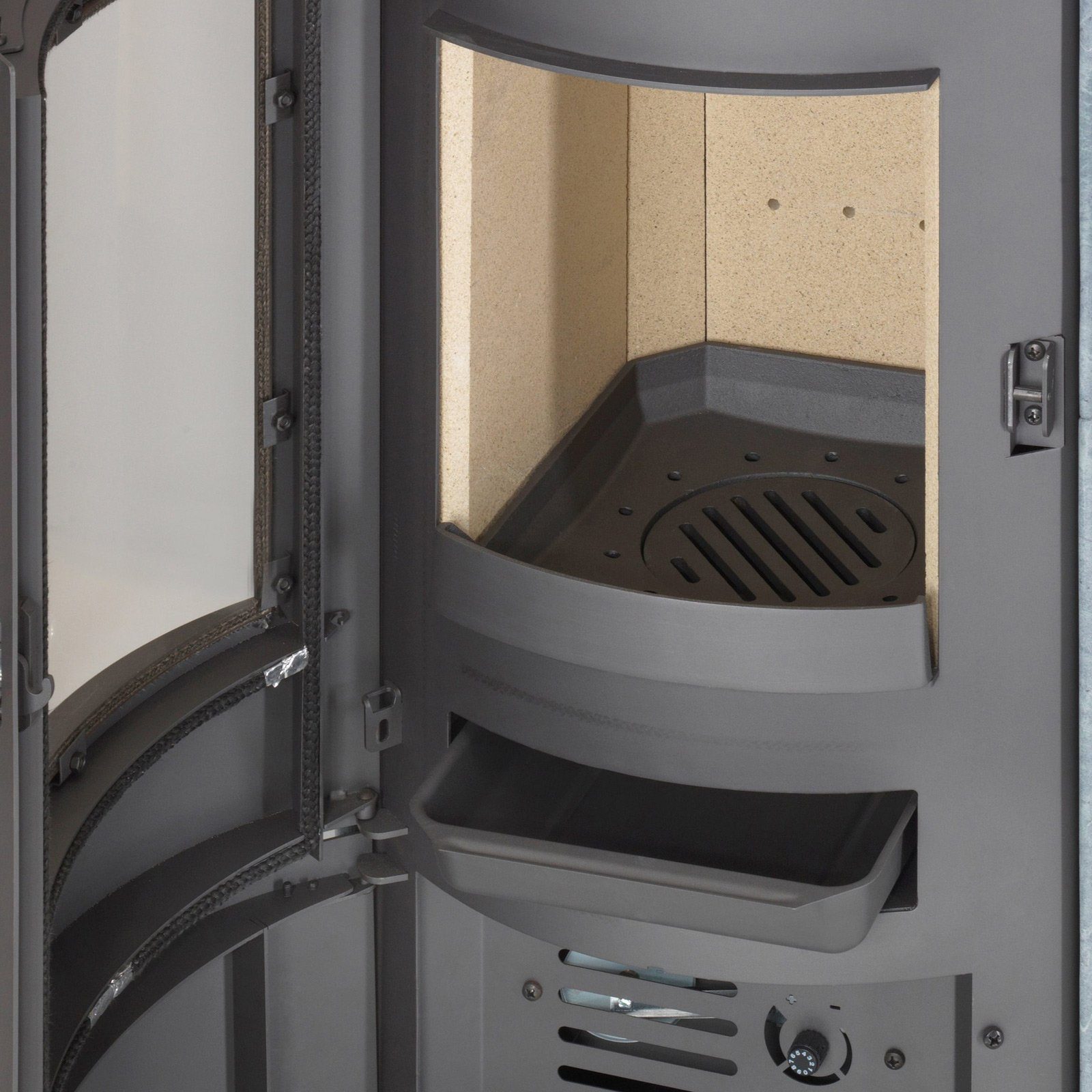 Thermia Kaminofen München XL Stahl schwarz Speckstein, 7 kW, Dauerbrand günstig online kaufen