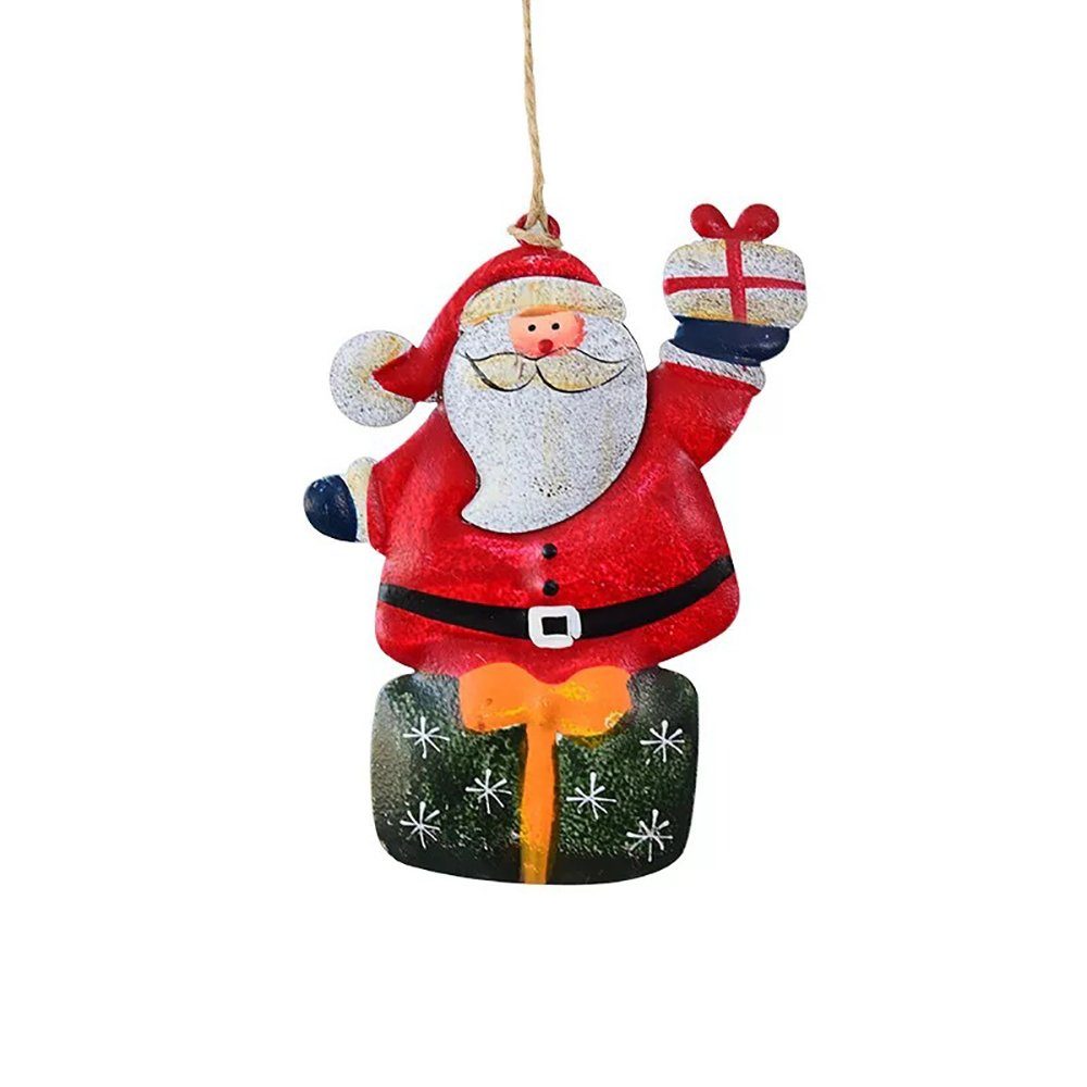 Orbeet Christbaumschmuck Weihnachtsbaum Hängende Dekoration Ornamente Eisen Anhänger Weihnachts mann Rot