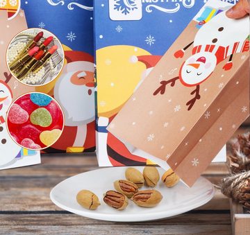 Homewit Kalender zum Selbstbasteln Adventskalender 24 Säckchen mit Aufkleber und Adventskalenderzahlen, DIY Adventskalendertaschen zum Basteln Selberfüllen