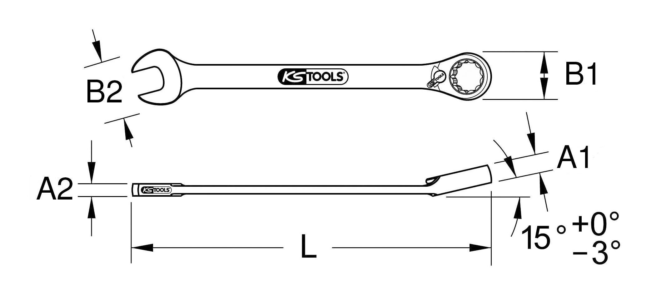 6 mm umschaltbar, Ratschenringmaulschlüssel, GEARplus, Ratschenringschlüssel KS Tools