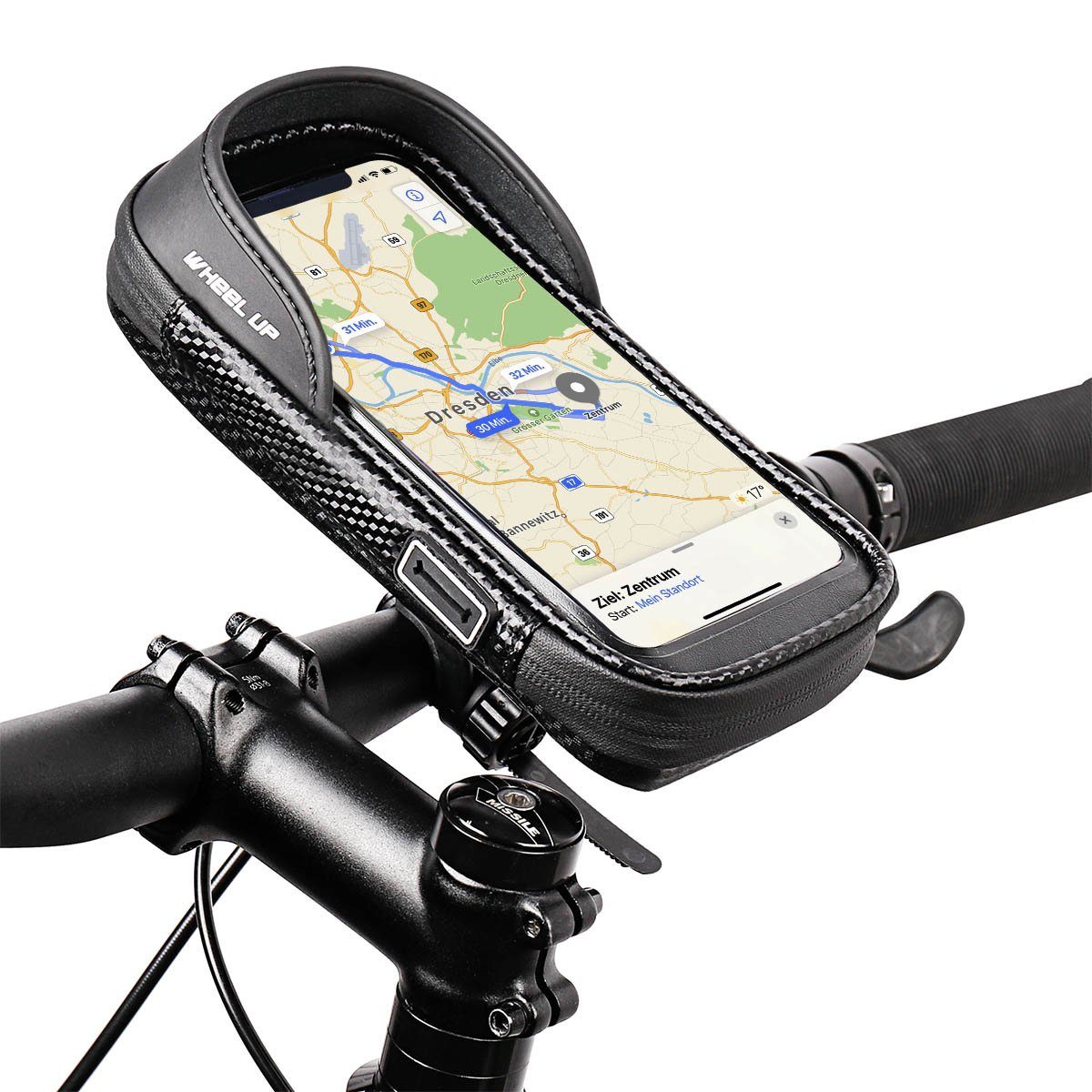 Fahrradtasche für Lenker, Smartphone-Halterung, Handy-Tasche für Fahrrad, E-Bike MTB
