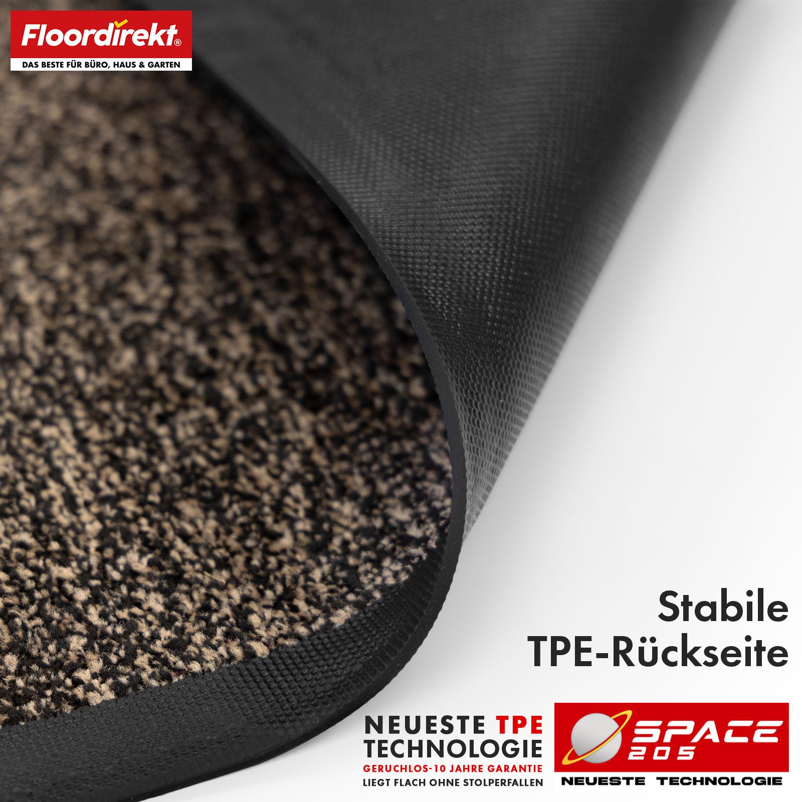 Floordirekt Fußmatte Space 205, Schmutzfangmatte hochabsorbierend - Matte Eingangsbereich, langlebig & rutschfest - Fußmatte innen/Schmutzfangmatte außen – Bild 5 von 5