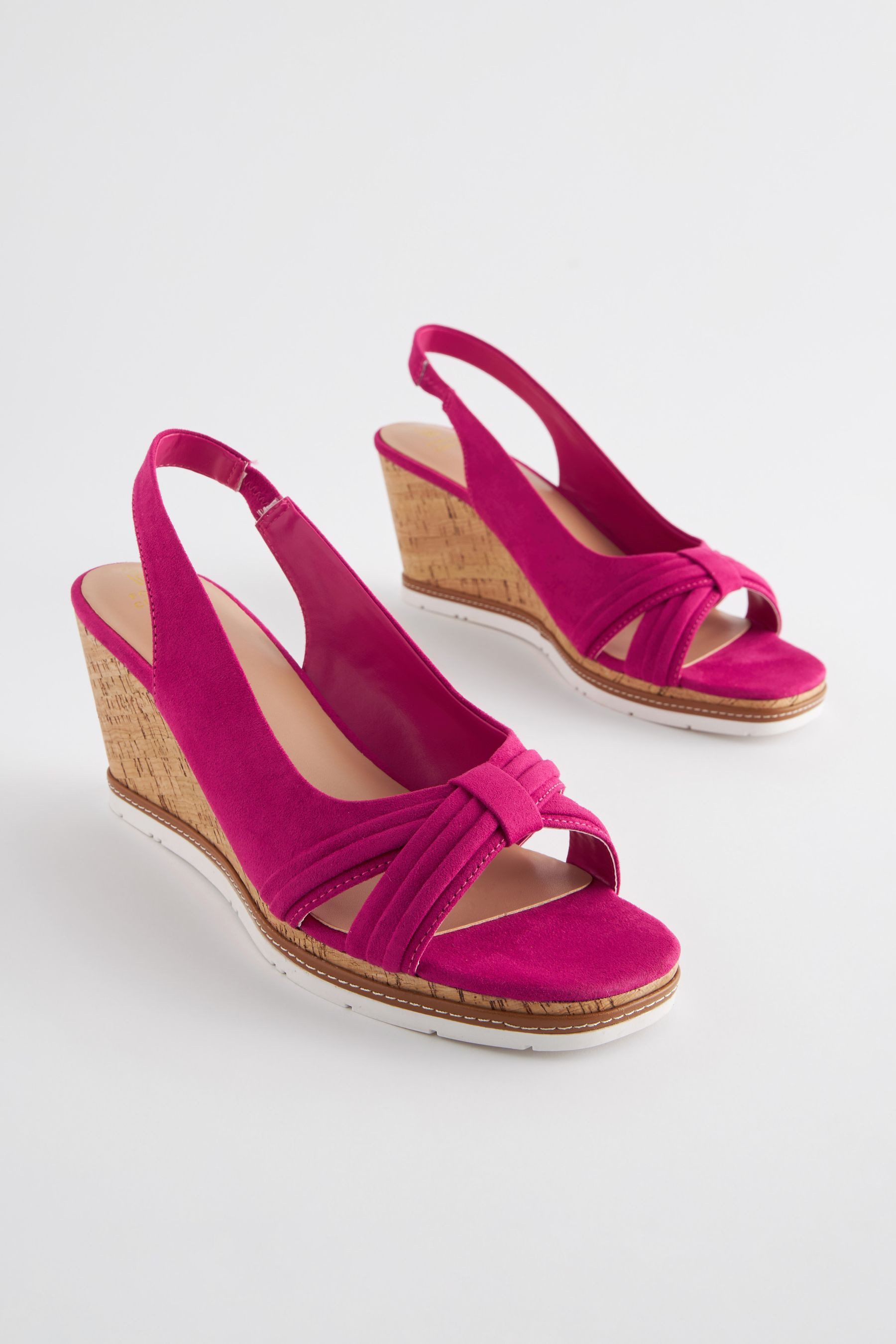 Next Forever Comfort® Kork-Keilabsatzsandalen, Schleife Keilsandalette günstig online kaufen