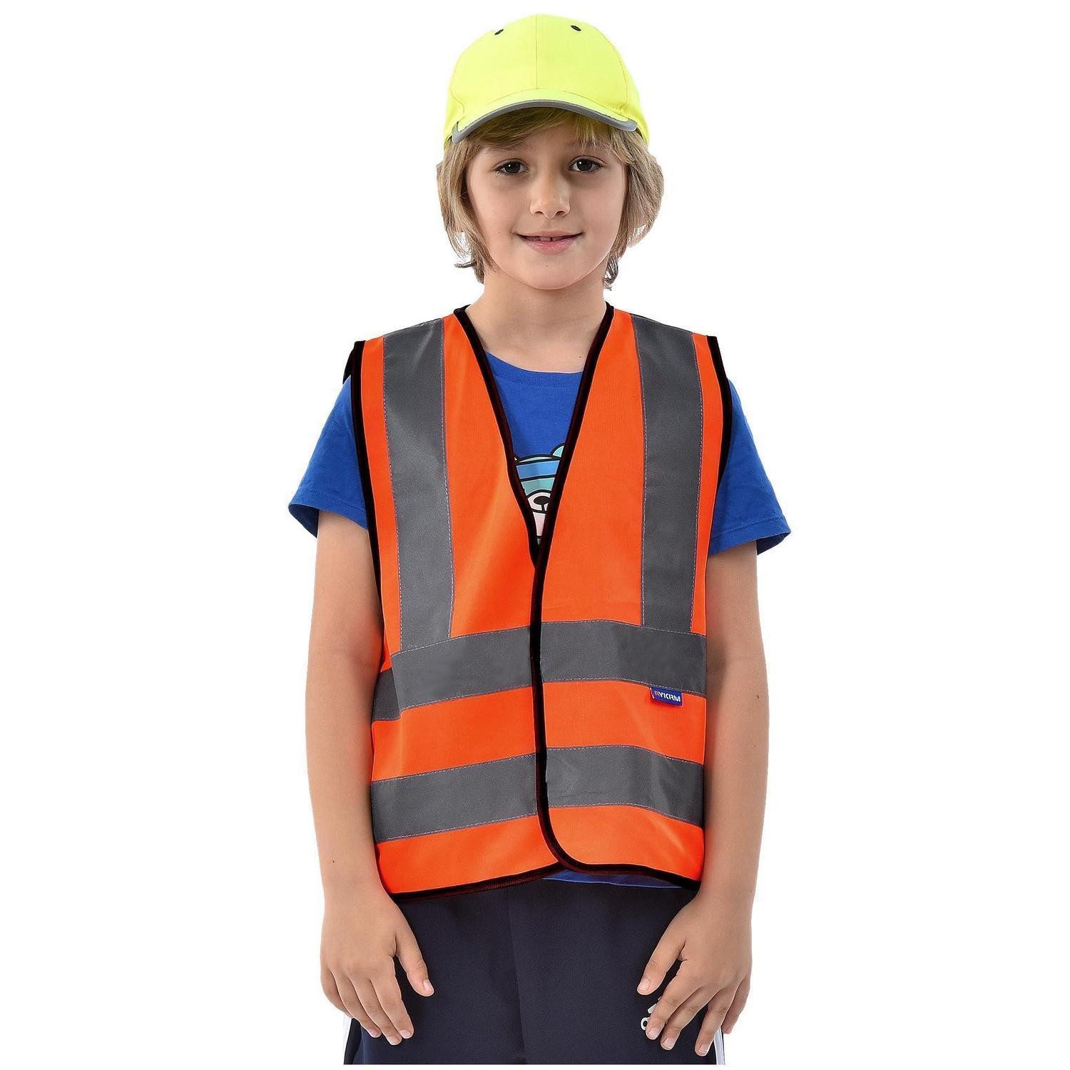 LuxusKollektion Warnweste Sicherheitsweste Kinder Warnweste reflektierend Orange