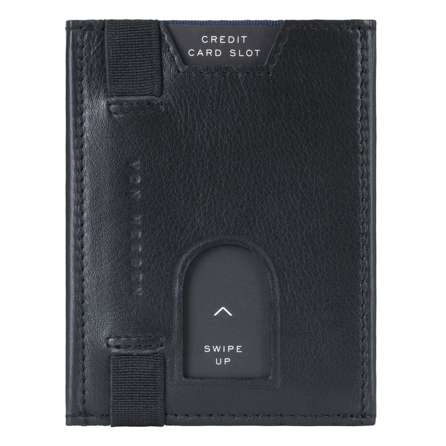 VON HEESEN Portemonnaie Schwarz Whizz Wallet RFID-Schutz Geschenkbox inkl. Slim 6 mit & Geldbörse Kartenfächer, Geldbeutel Wallet