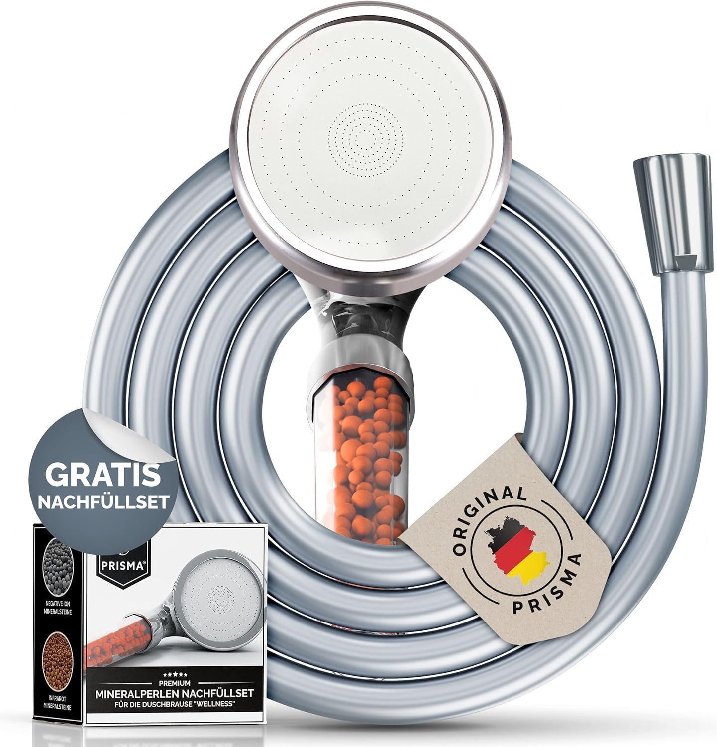 Handbrause Wassersparender Filter Duschkopf mit Schlauch • MADE IN GERMANY