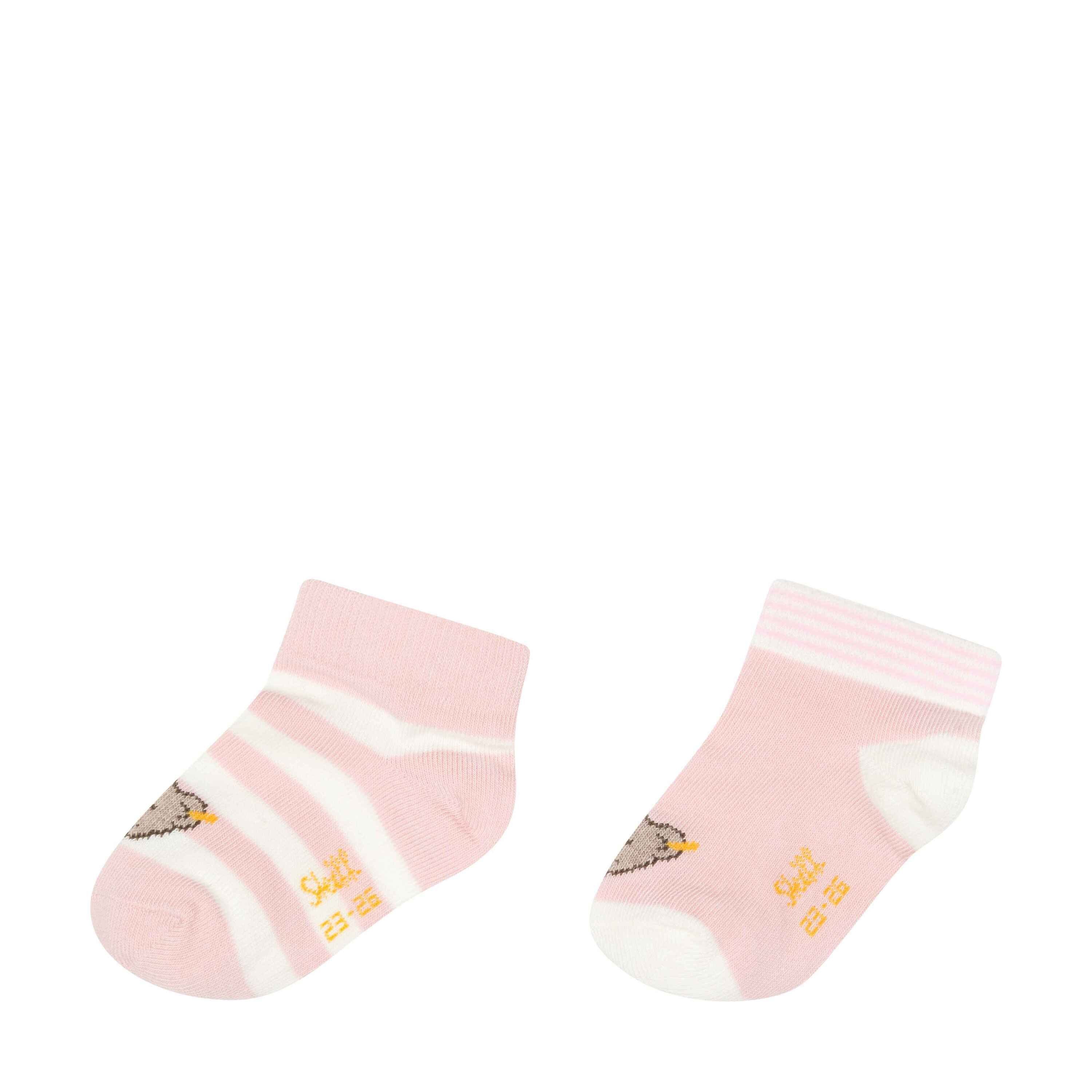 Haussocken silver 2er GOTS Steiff Socken Pack pink
