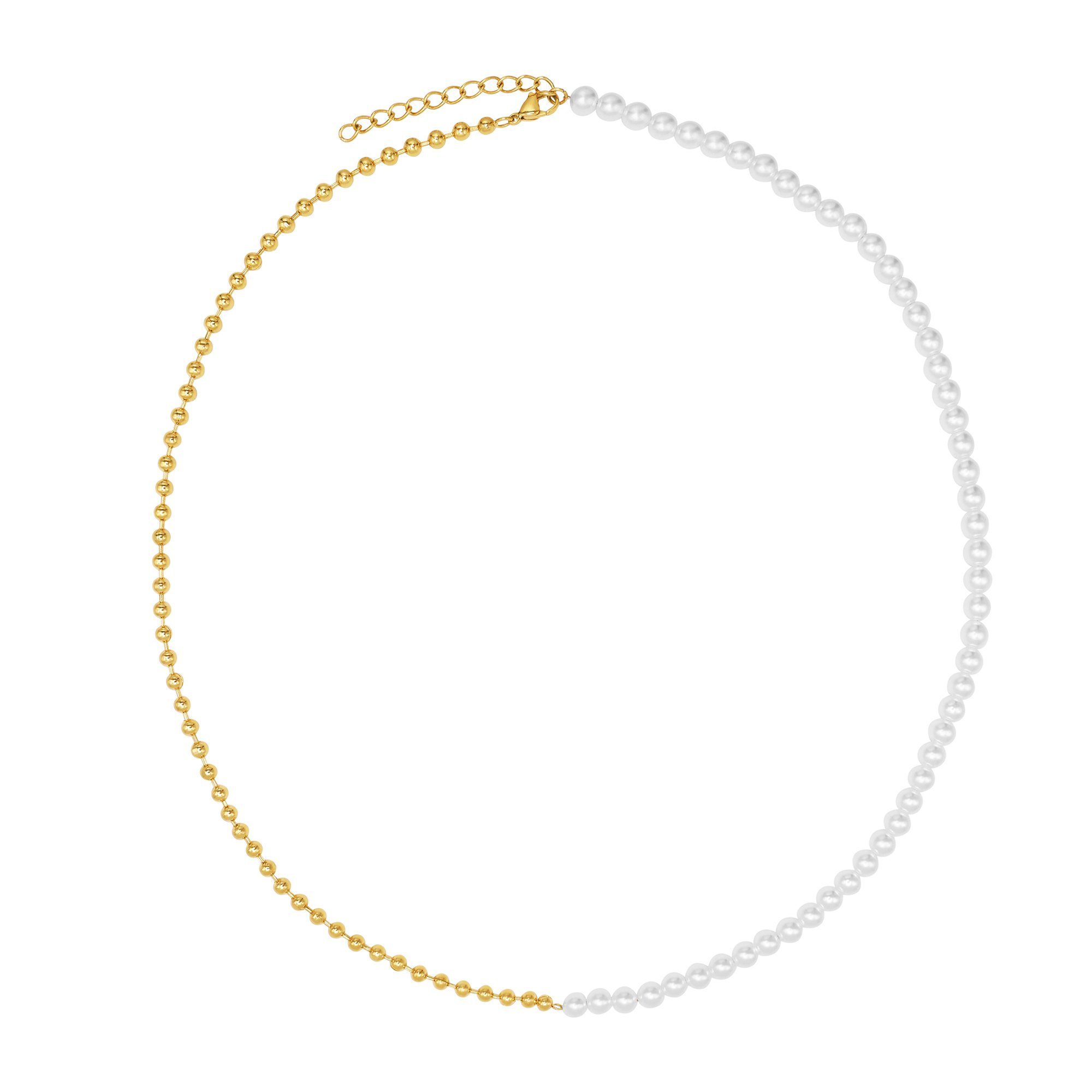 Edelstahl Collier Perle (inkl. Heideman Sara Geschenkverpackung), und Material Mix goldfarben -