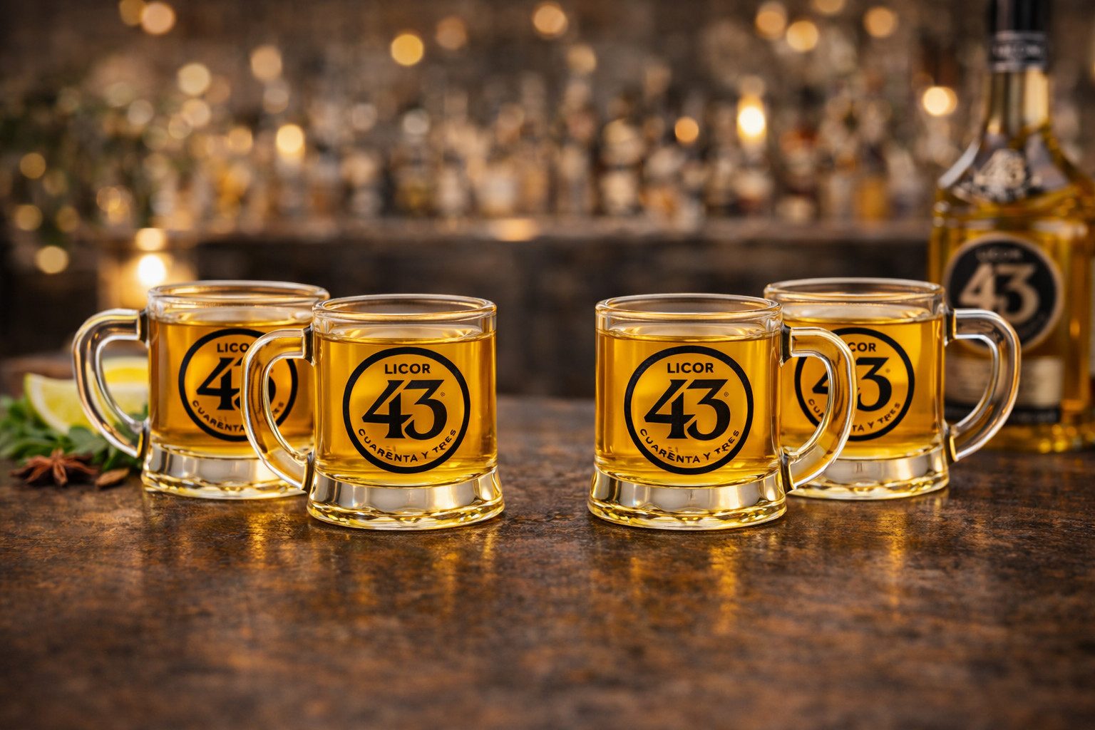 COR Gläser-Set Licor 43 Minibeer Gläser 4er Set – Original 43er Shotgläser