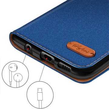 CoolGadget Handyhülle Denim Schutzhülle Flip Case für Xiaomi Redmi Note 13 Pro+ 5G 6,67 Zoll, Book Cover Handy Case Jeans Hülle für Redmi Note 13 Pro+ 5G Klapphülle