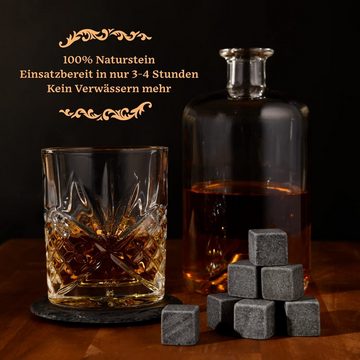 GOURMEO Whiskyglas GOURMEO Whisky Steine - 9 Stück aus Basalt - wiederverwendbar, Glas