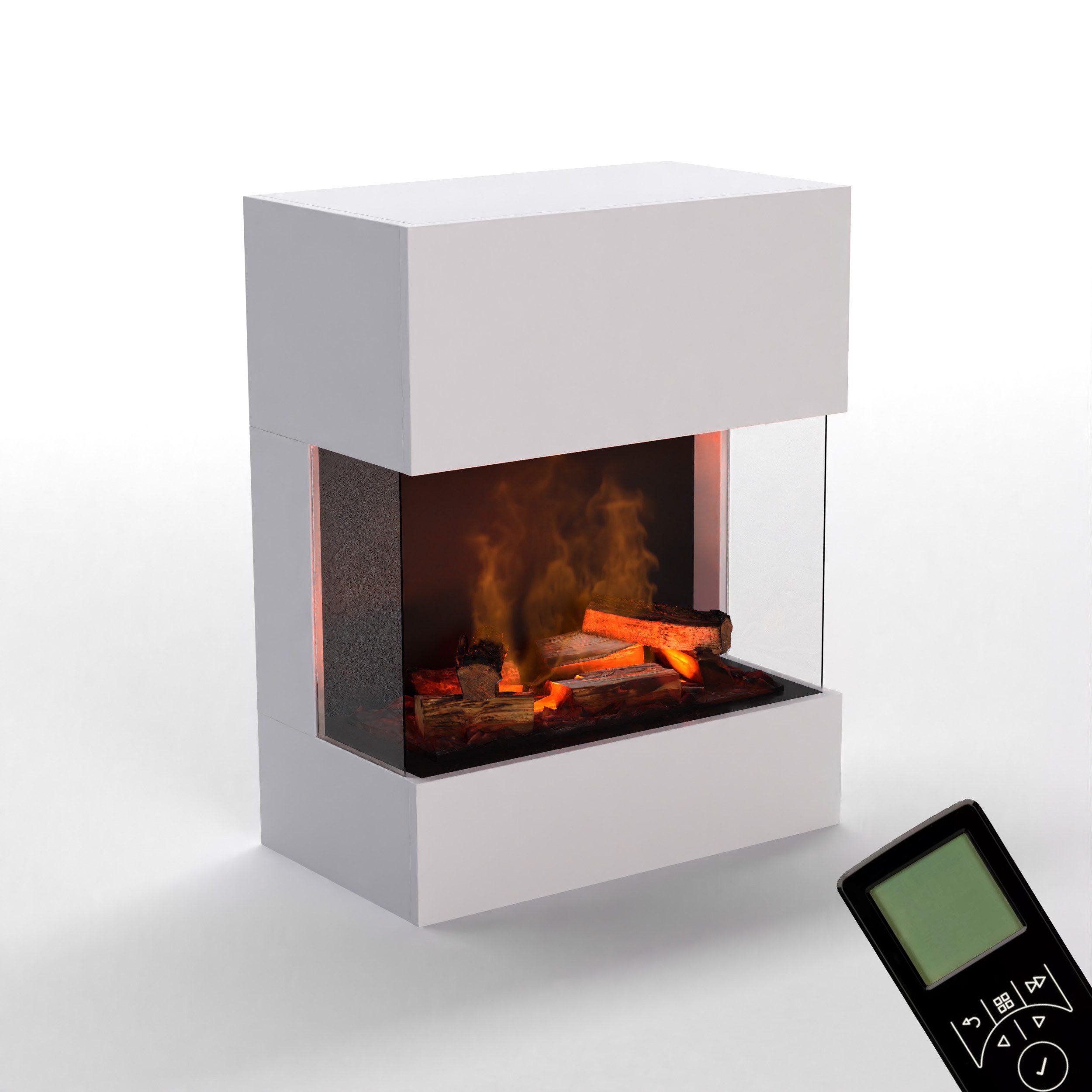 GLOW FIRE Elektrokamin Kästner Wall Wasserdampf Kamin, Elektrischer Kamin, Wasserdampfkamin mit 3D Feuer und Knisterfunktion