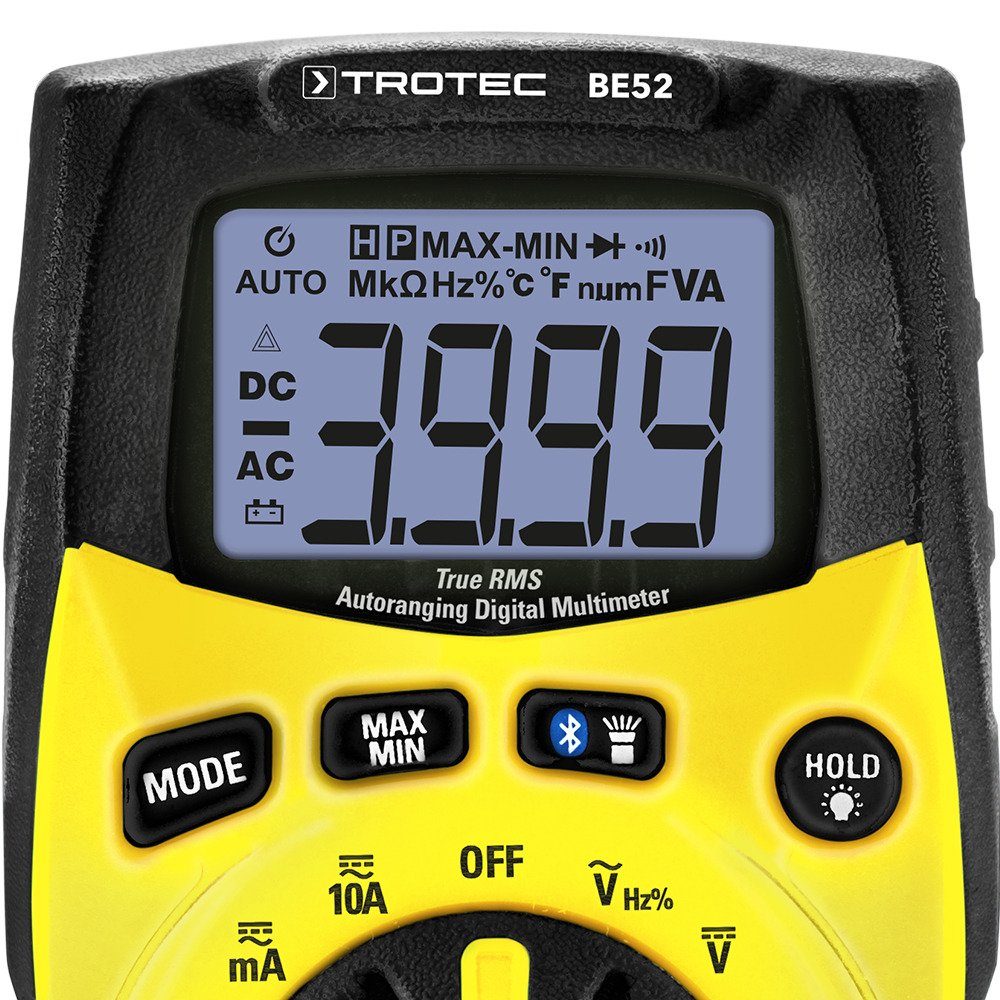 inkl. Multimeter BE52, True-RMS-Multimeter Batterien Digitales TROTEC