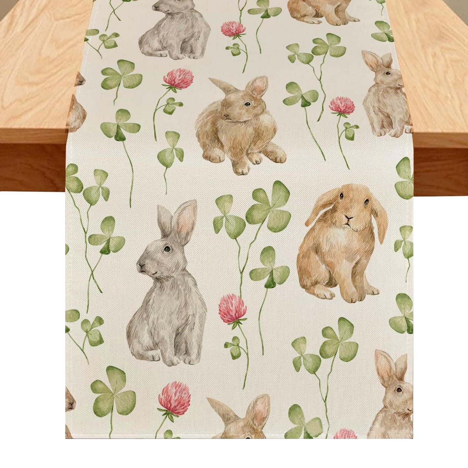 LuxusKollektion Tischläufer Tischläufer Ostern Hase 183x33cm (1-tlg)