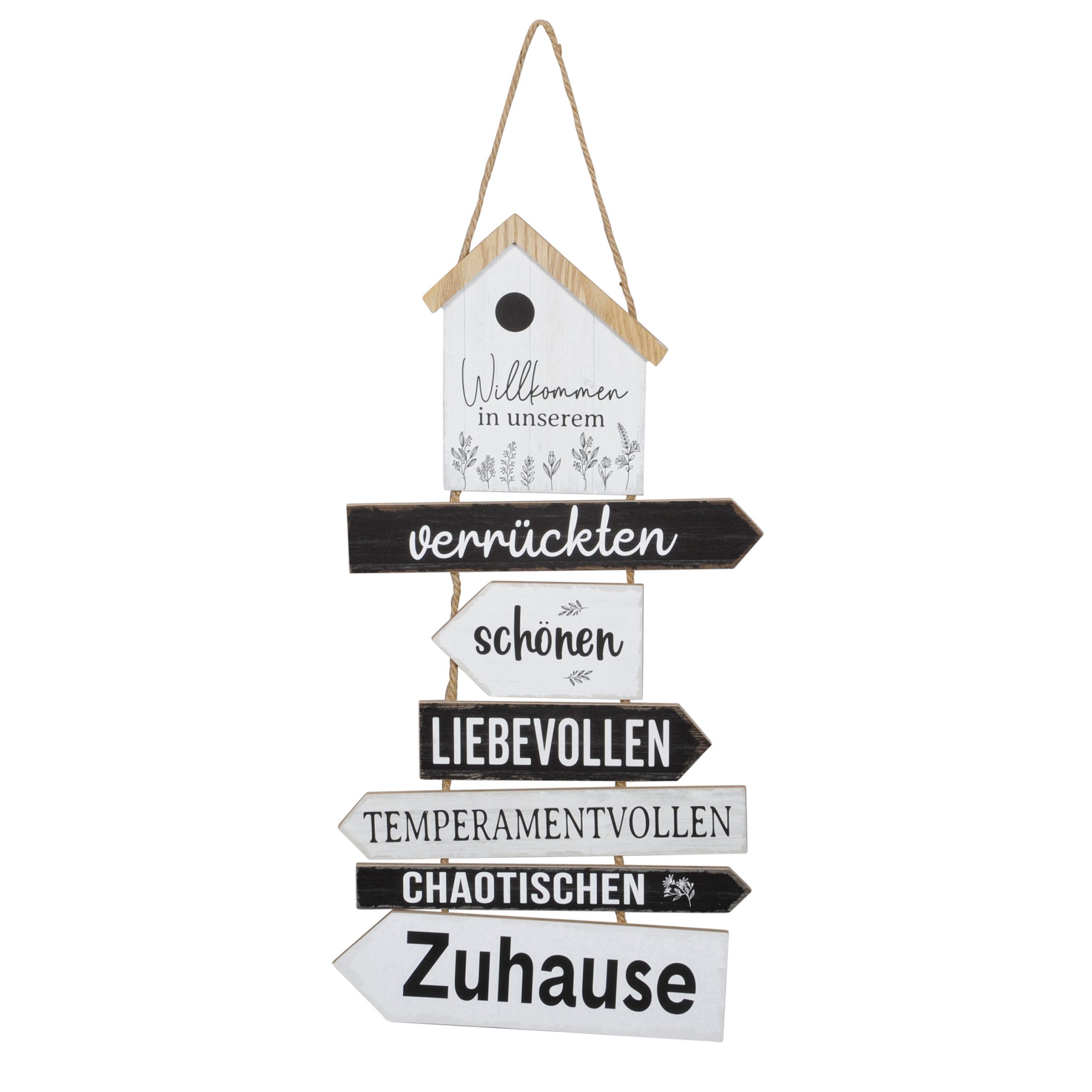 Spetebo Dekoobjekt Holz Wandschild Willkommen in unserem Zuhause - 70 x 25 günstig online kaufen