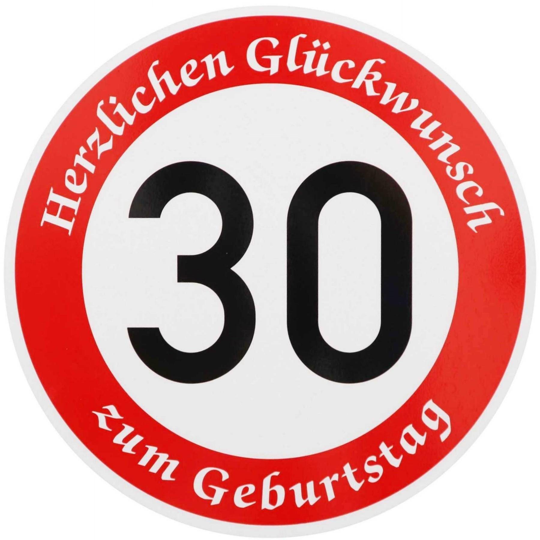 BauSupermarkt24 Verkehrsschild ORIGINAL Verkehrszeichen Nr. 274-30 " 30km/h " mit Geburtstagstext
