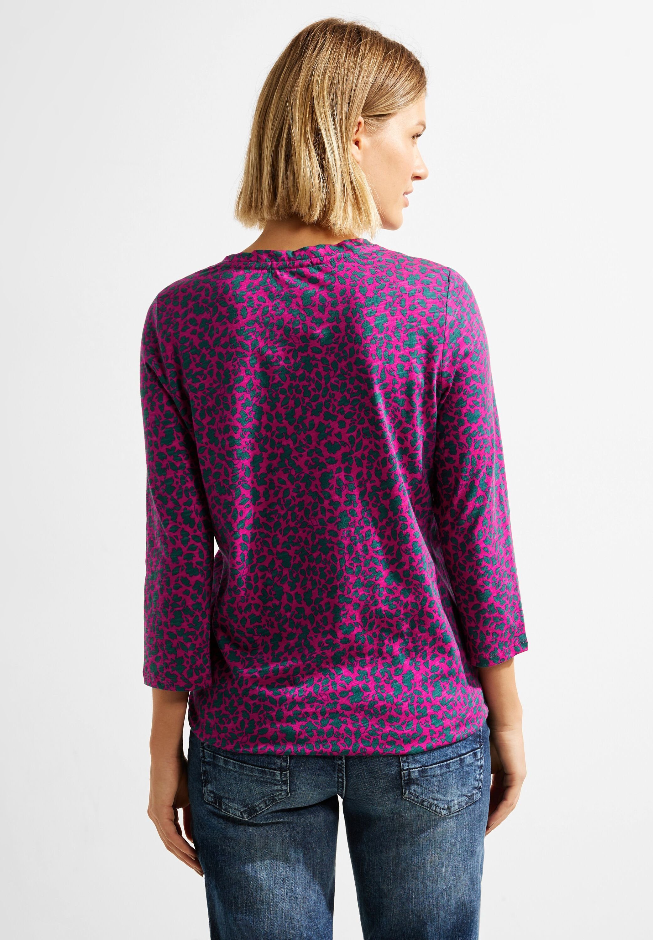 Cecil 3/4-Arm-Shirt cool mit pink Blumenmuster