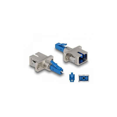 Delock LWL Hybrid Kupplung LC Simplex Stecker > SC Simplex Buchse blau Glasfaserkabel, LC Simplex