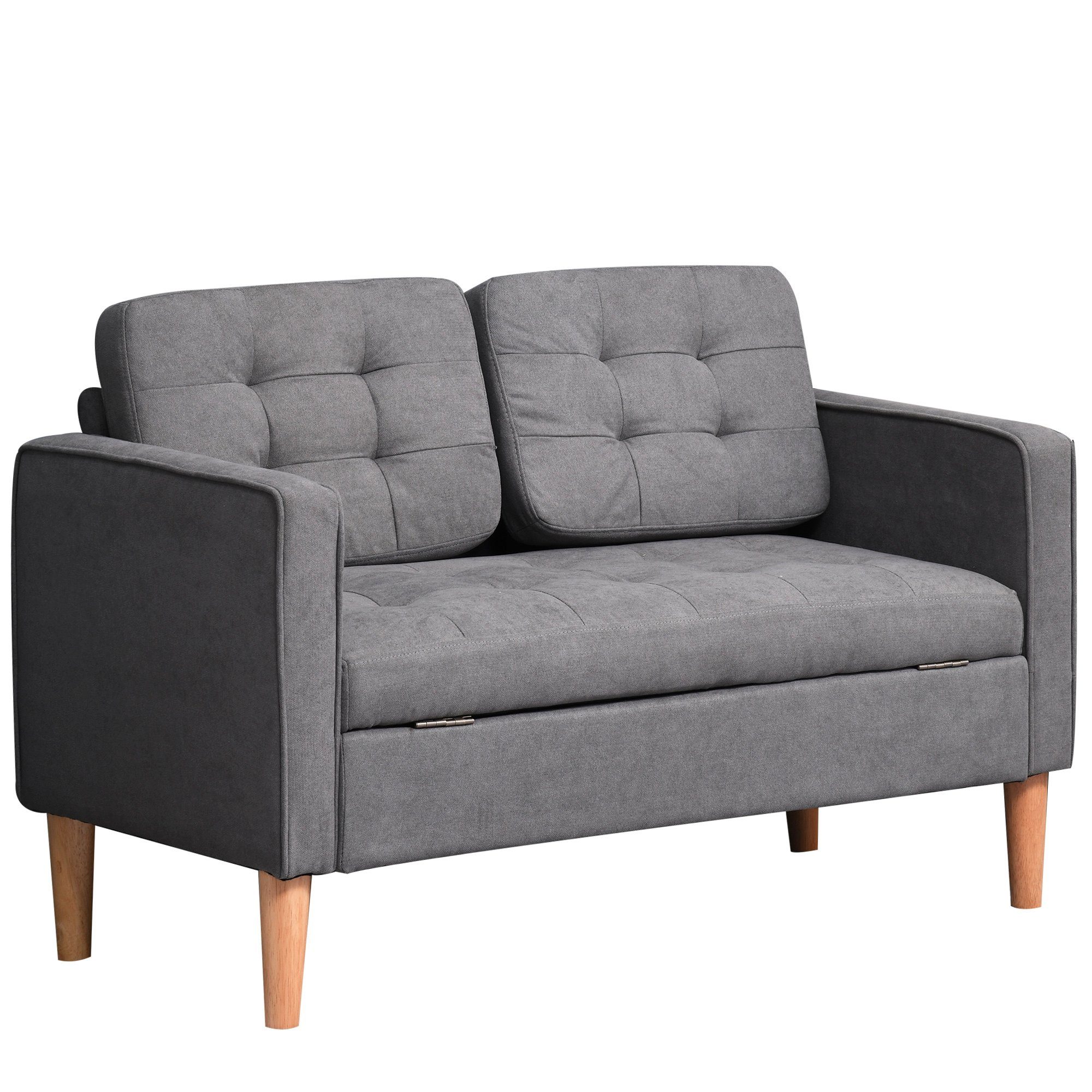 2-Sitzer abnehmbarer Doppelsofa mit Kissen