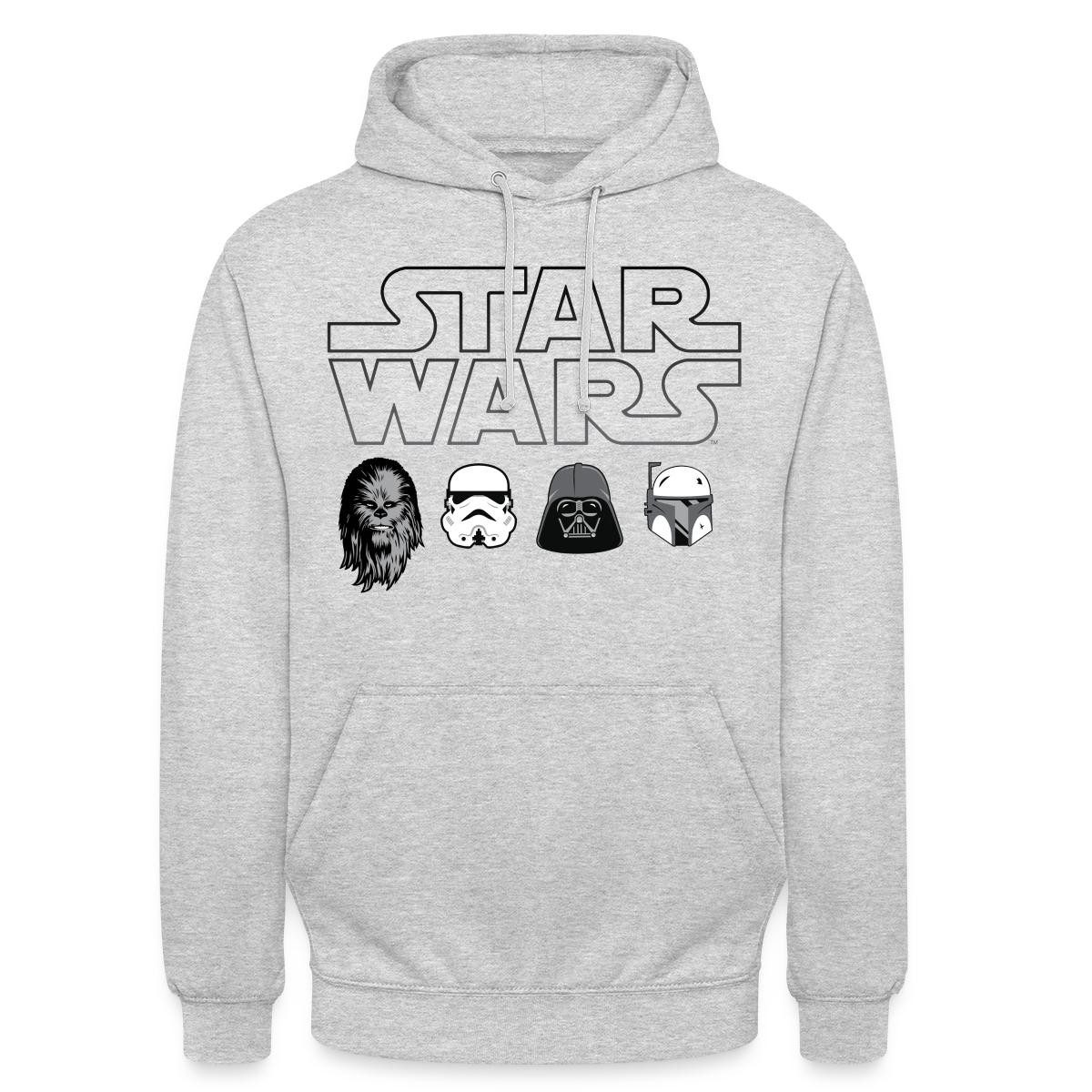 Spreadshirt Hoodie Star Wars Chewbacca Stormtrooper Darth Vader Icons Unisex Hoodie (1-tlg)