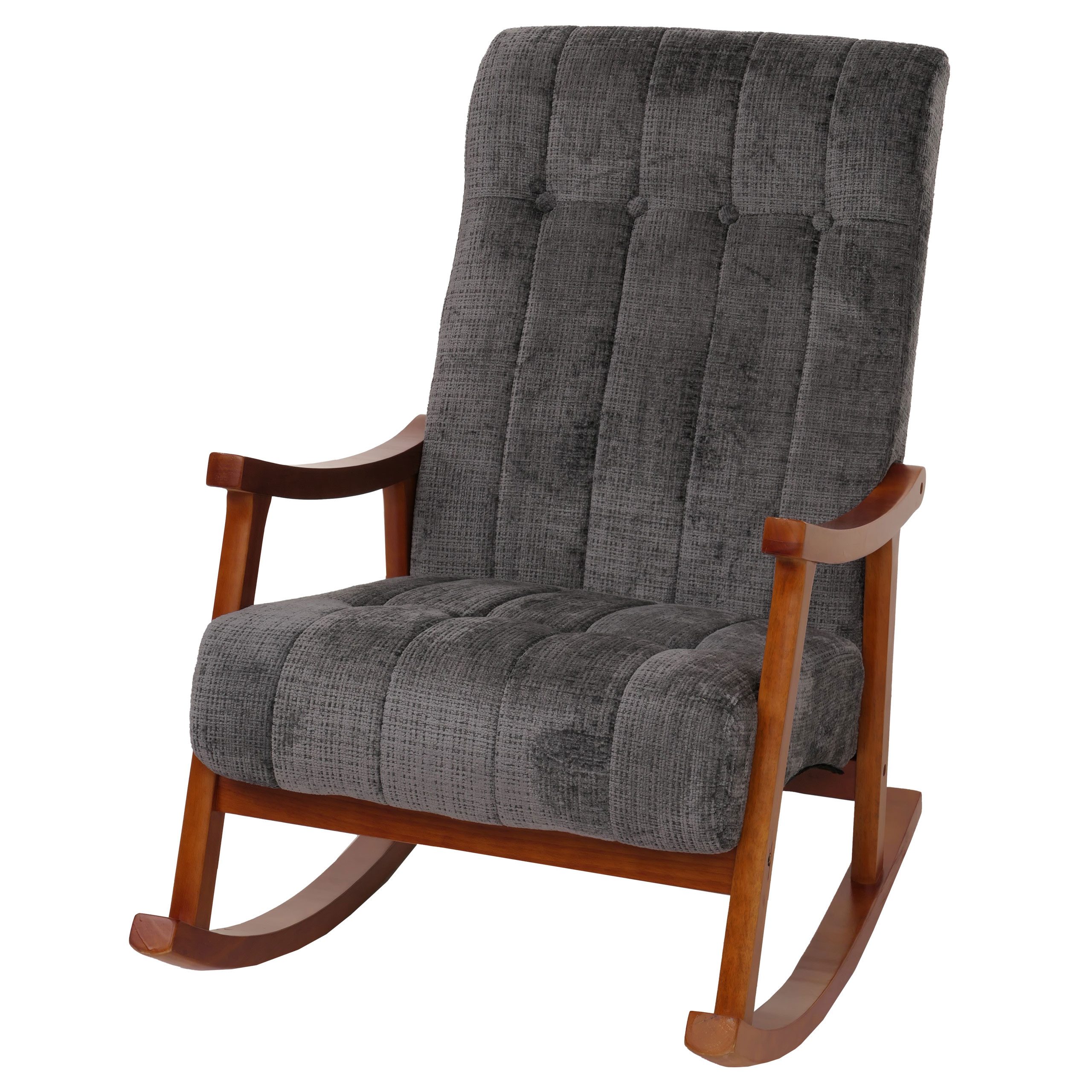 MCW Schaukelstuhl MCW-K10-C, Große Sitzfläche mit Nosagfederung, mit dekorativen Zierknöpfen