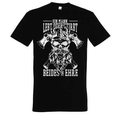 Youth Designz T-Shirt "Ein Mann Lebt Oder Stirbt, Beides In Ehre" Herren Shirt mit trendigem Frontprint