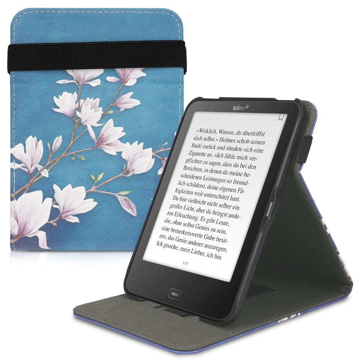 kwmobile EReaderHülle, Hülle für Tolino Vision 1 / 2 / 3 / 4 HD Schlaufe Ständer eReader