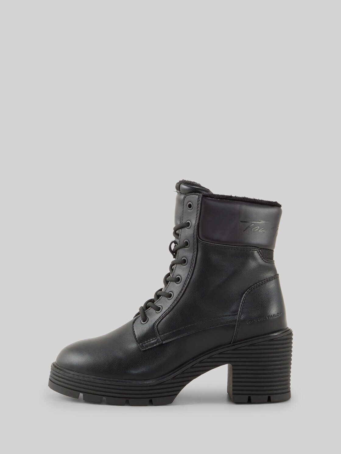 TOM TAILOR Shoes Licence Schnürstiefel (1-tlg) Gefütterte Absatzstiefel mit Logo-Details