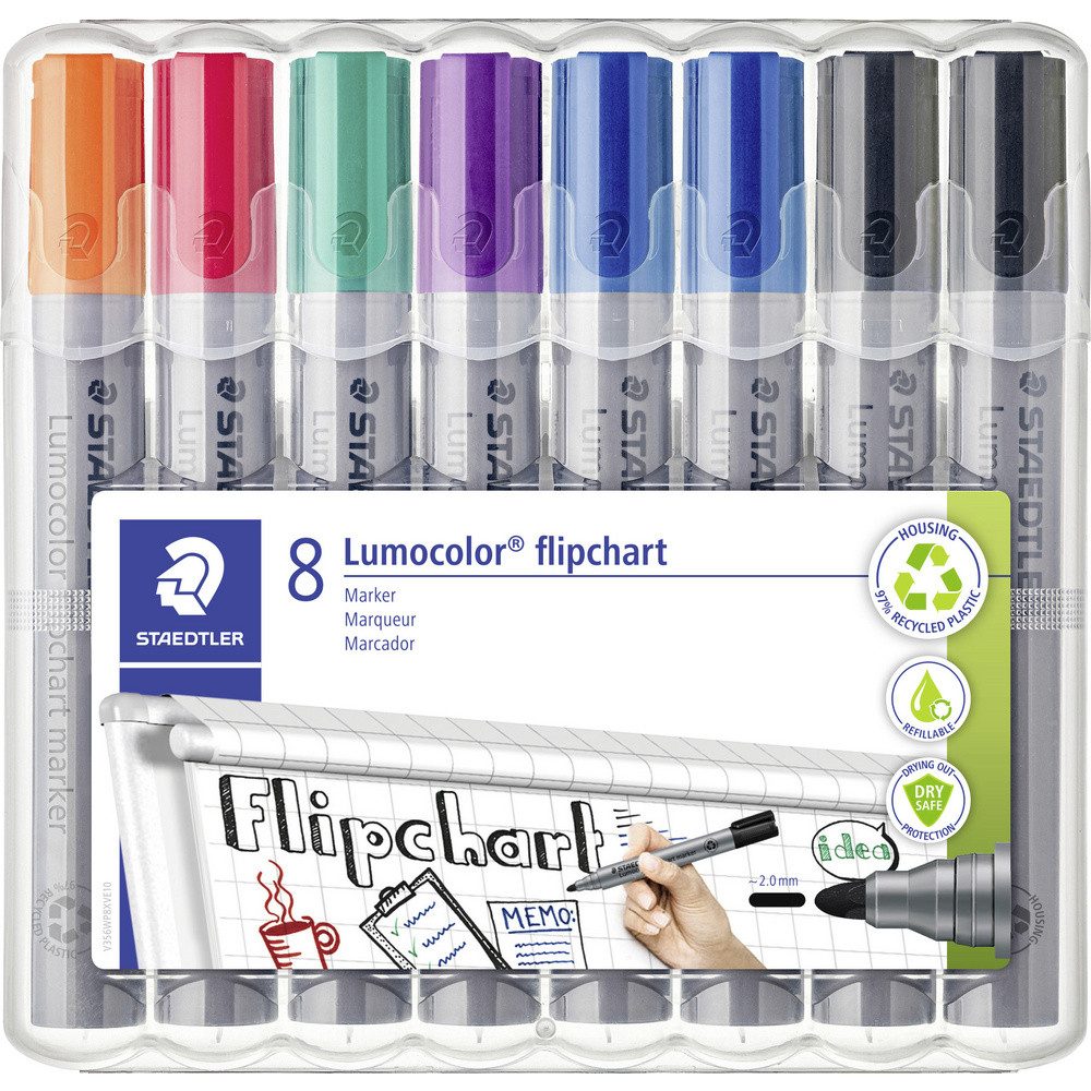 STAEDTLER Whiteboard Marker Staedtler Whiteboardmarker Lumocolor 8St Box 356 WP8 X Flipchartmarker