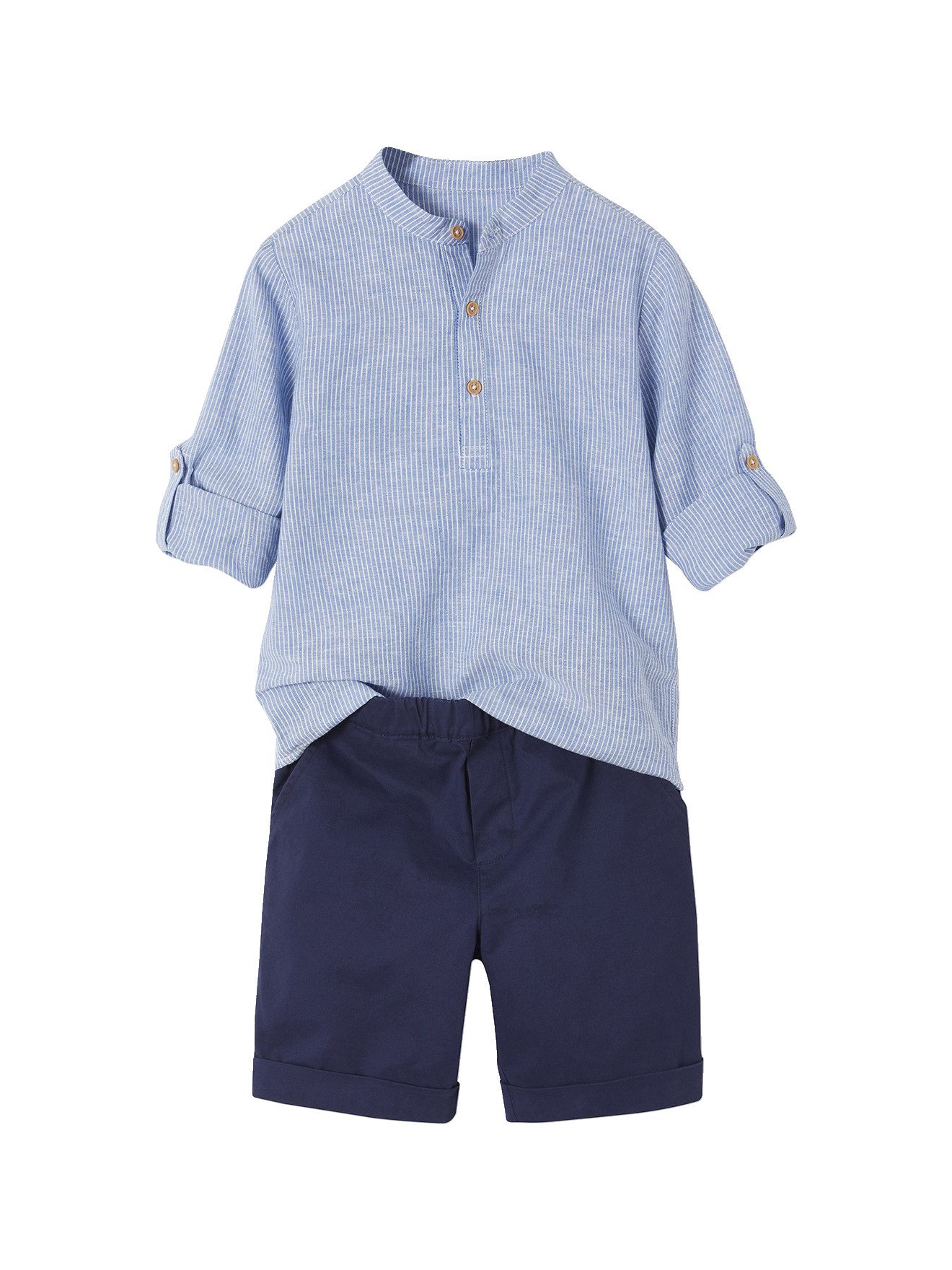 vertbaudet Hemd & Hose Festliches Jungen-Set: Hemd & Shorts