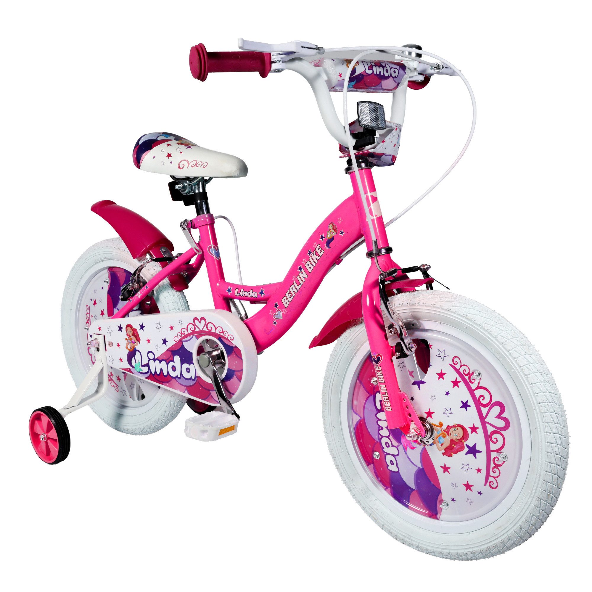 BERLIN BIKE Kinderfahrrad Linda 16 Zoll Fahrrad für Mädchen, 1 Gang, Spielerisch Balance und Motorik fördern