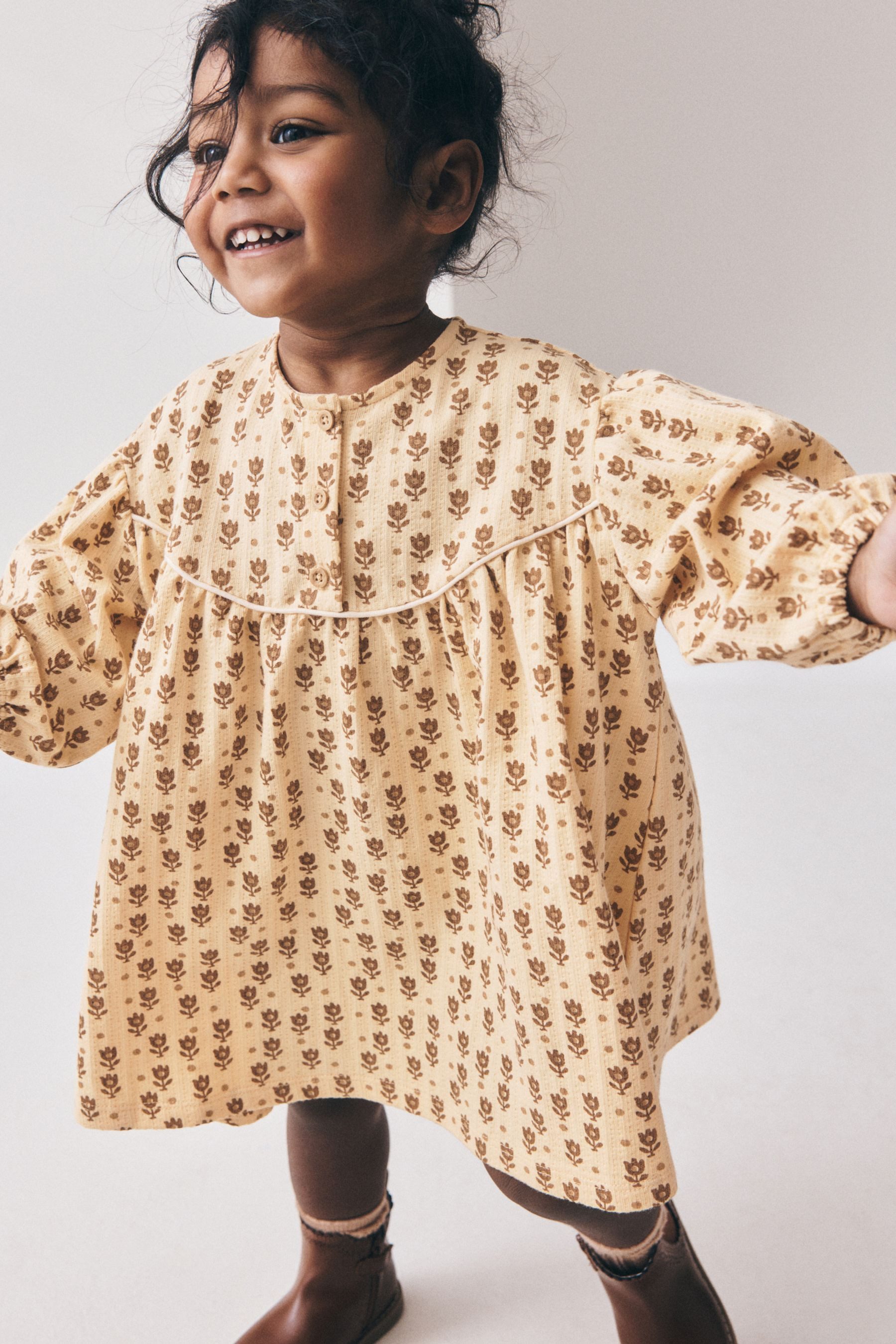Next Jerseykleid Kleid mit langen Puffärmeln (1-tlg)