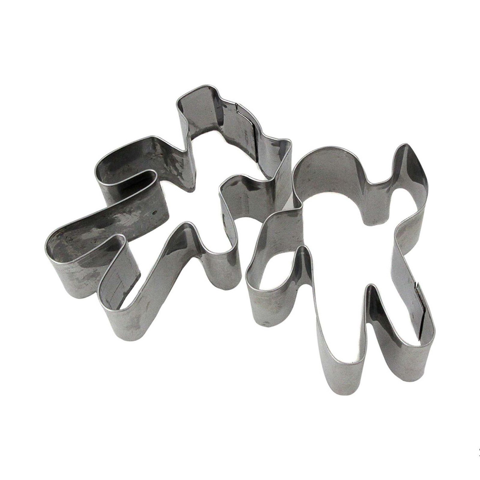 Neuetischkultur Backform Ausstechformen Set Kind und Teddy aus Edelstahl Plätzchenausstecher, (Set 2-tlg), Backförmchen