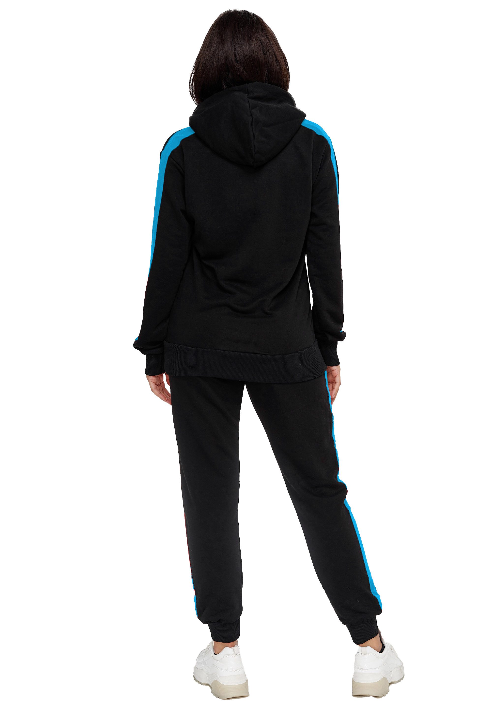 L.gonline Jogginganzug Damen Freizeitanzug, Sportlich, mit Streifen 526 (Packung, 2-tlg), Fitness Freizeit Casual