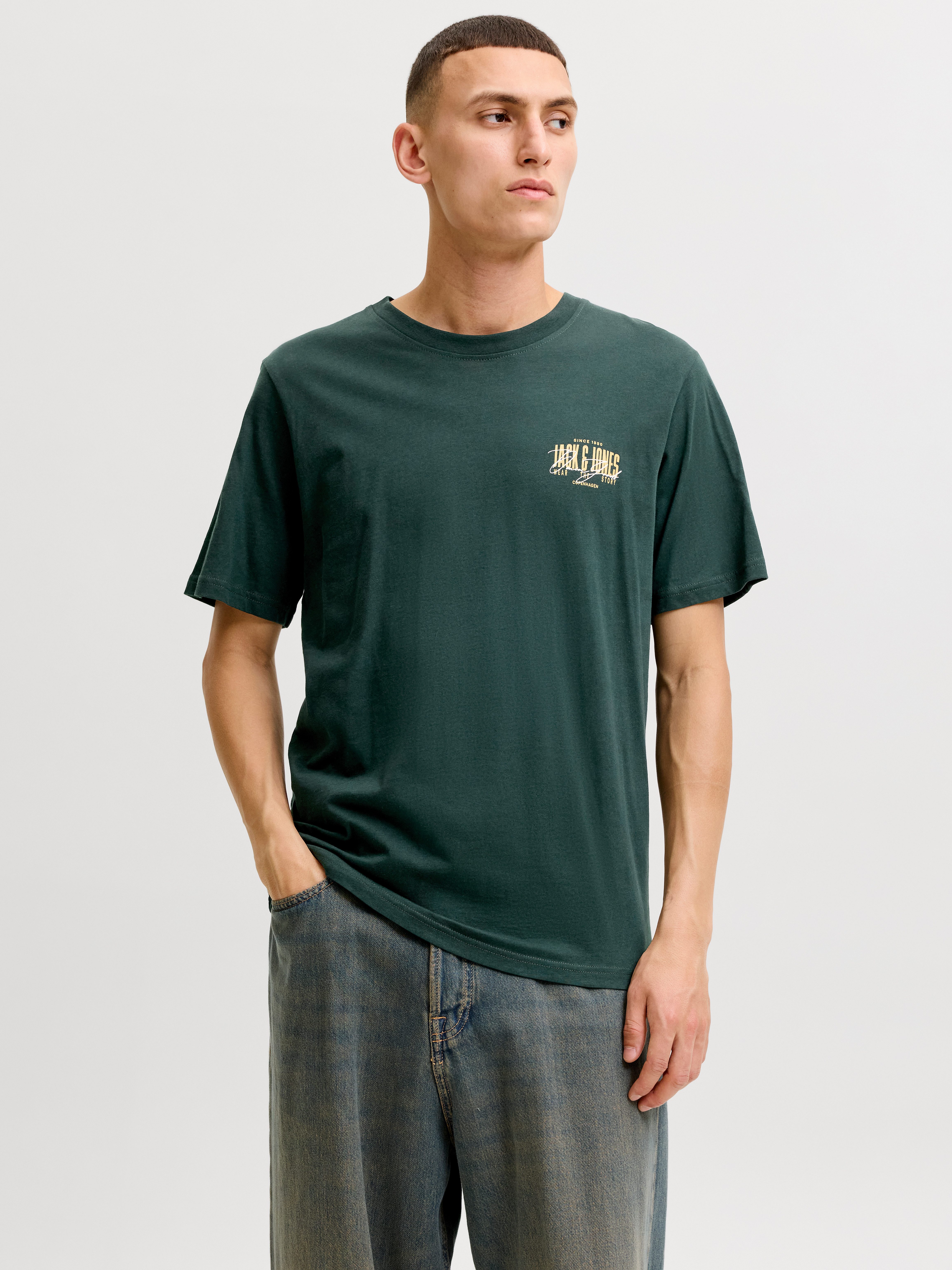 Jack & Jones T-Shirt JJAERO TEE SS CREW NECK Baumwolle, regular fit – Bild 2 von 5