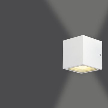 SLV Deckenleuchte Eckige Up- and Down Wandleuchte Sitra Cube, GX53, weiß, keine Angabe, Leuchtmittel enthalten: Nein, warmweiss, Aussenlampe, Aussenwandleuchte, Outdoor-Leuchte