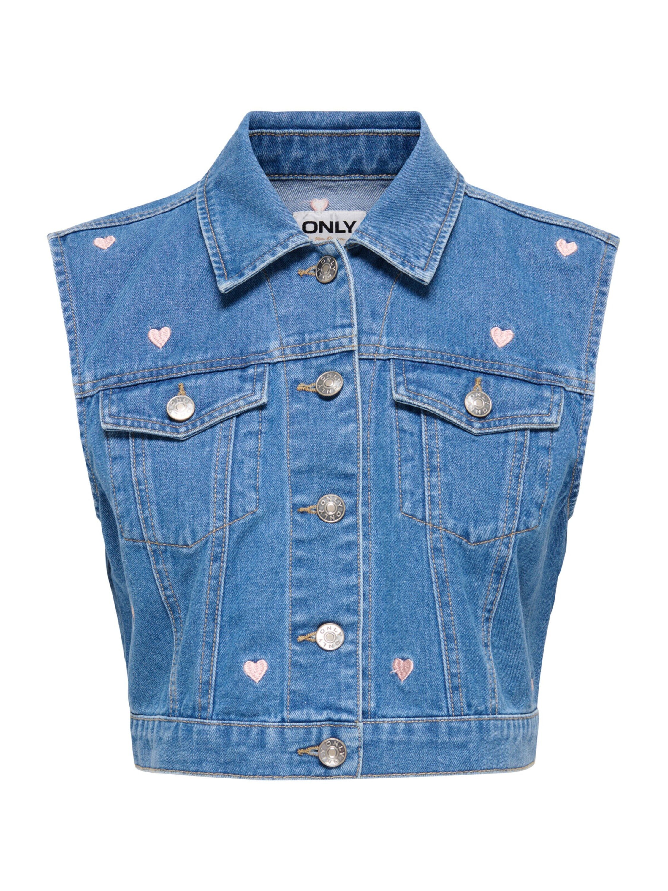 ONLY Jeansweste ONLVEGA (1-tlg) Stickerei