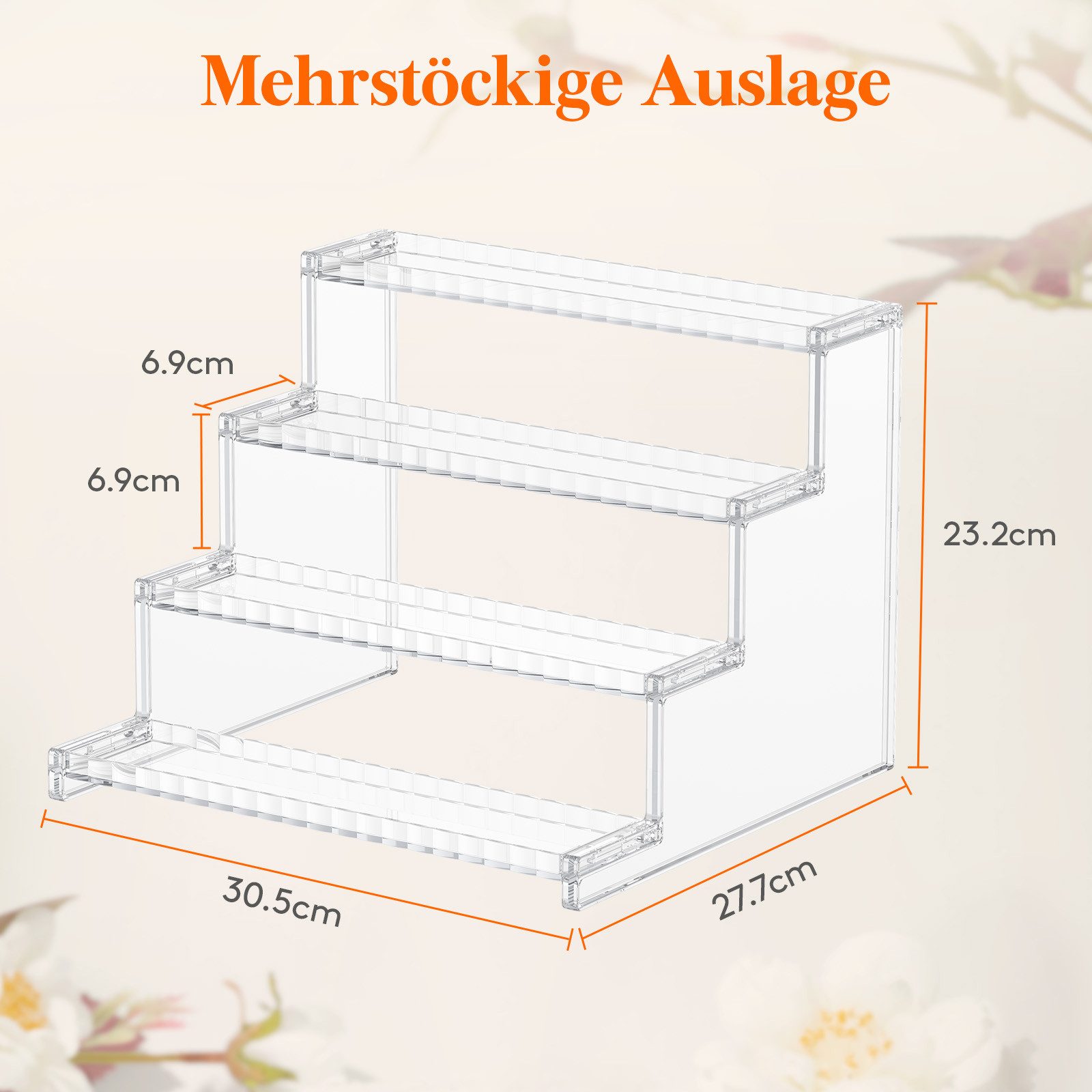 Lifewit Ablageregal Vierstufiges Parfüm Regal, Parfüm Präsentationsständer, 1-tlg.