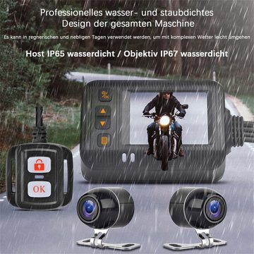 yozhiqu IP65 wasserdichter Motorrad-Fahrrekorder mit kabelgebundener Steuerung Systemkamera (hochauflösender Fotografie, Foto- und Audioaufzeichnungsfunktion)